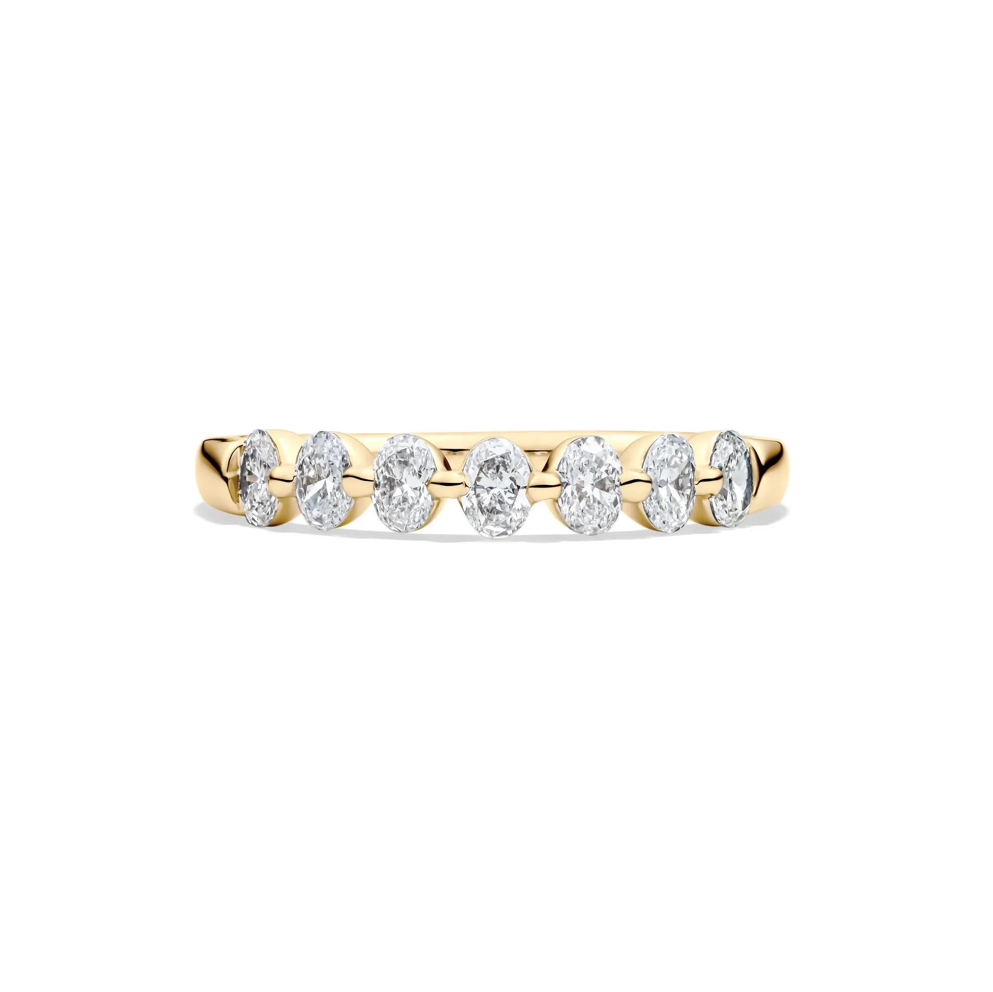 1/2 CT. Tw. Lab Grown Diamond Seven-Stone Shared-Prong Band Ring 14K Yellow Gold Size 6.5