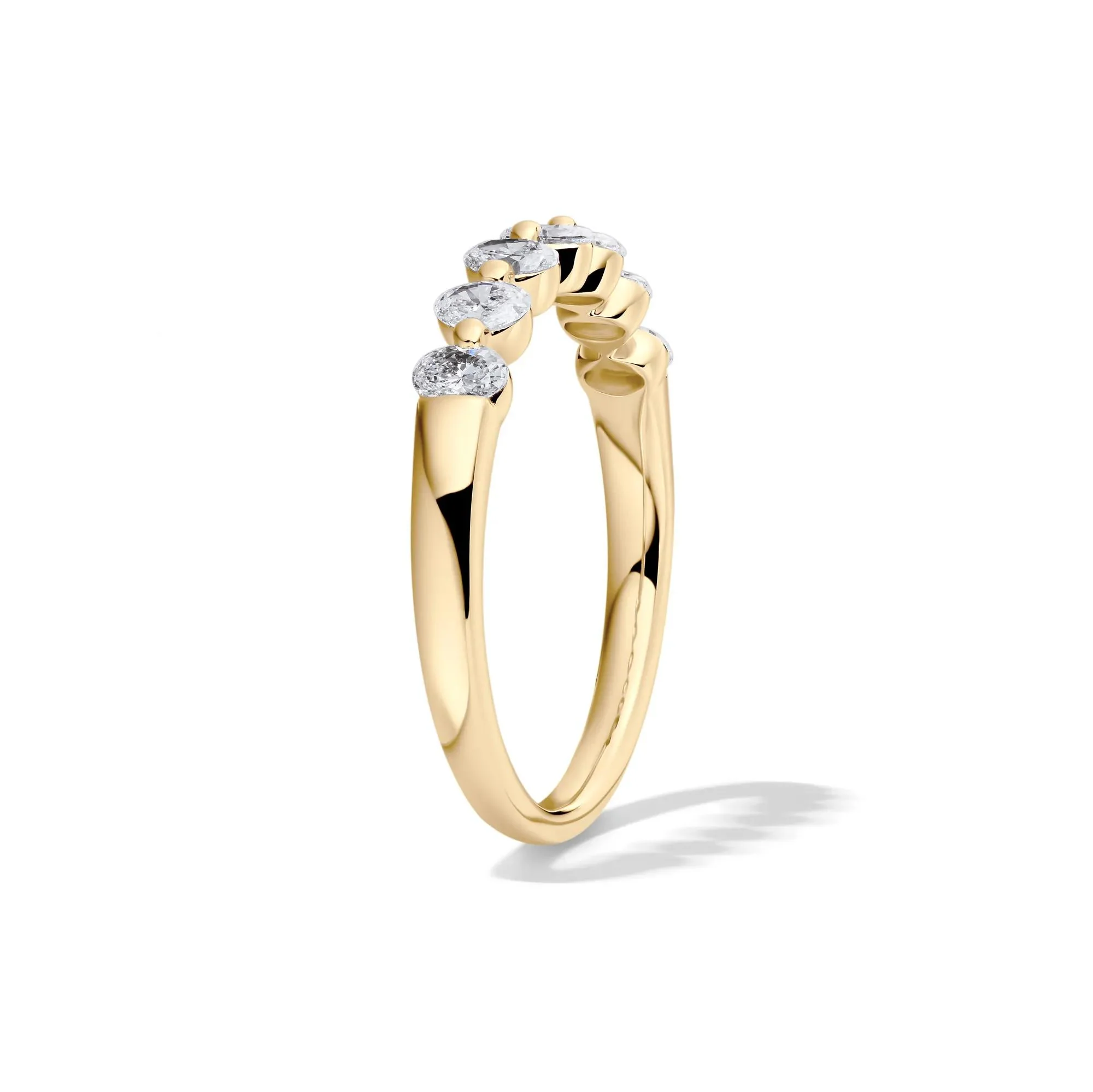 1/2 CT. Tw. Lab Grown Diamond Seven-Stone Shared-Prong Band Ring 14K Yellow Gold Size 6.5 - Image 3