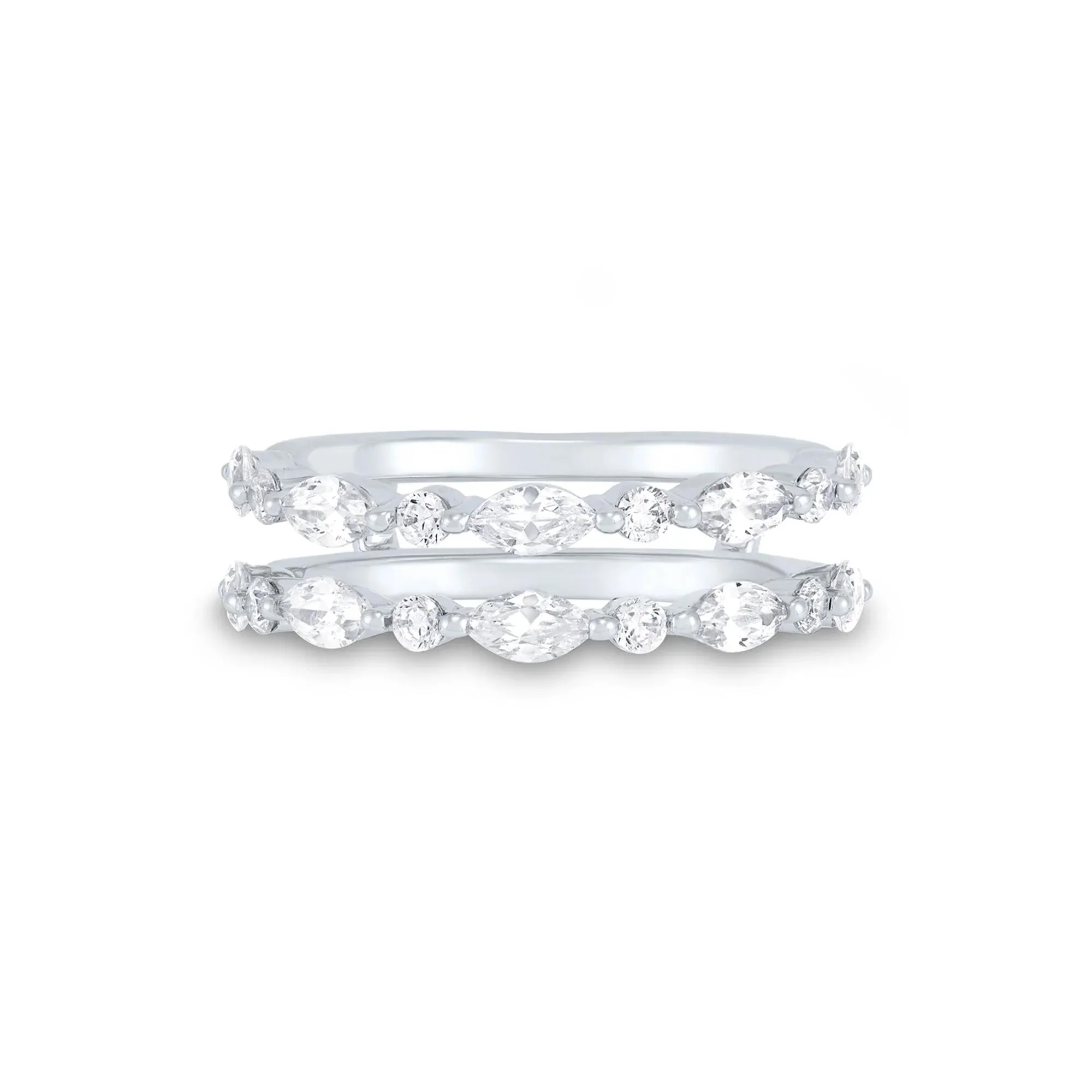 1/4 CT. Tw. Lab Grown Diamond Insert 14K White Gold (1-) Ring Round Brilliant Cut Size 6.5 1mm