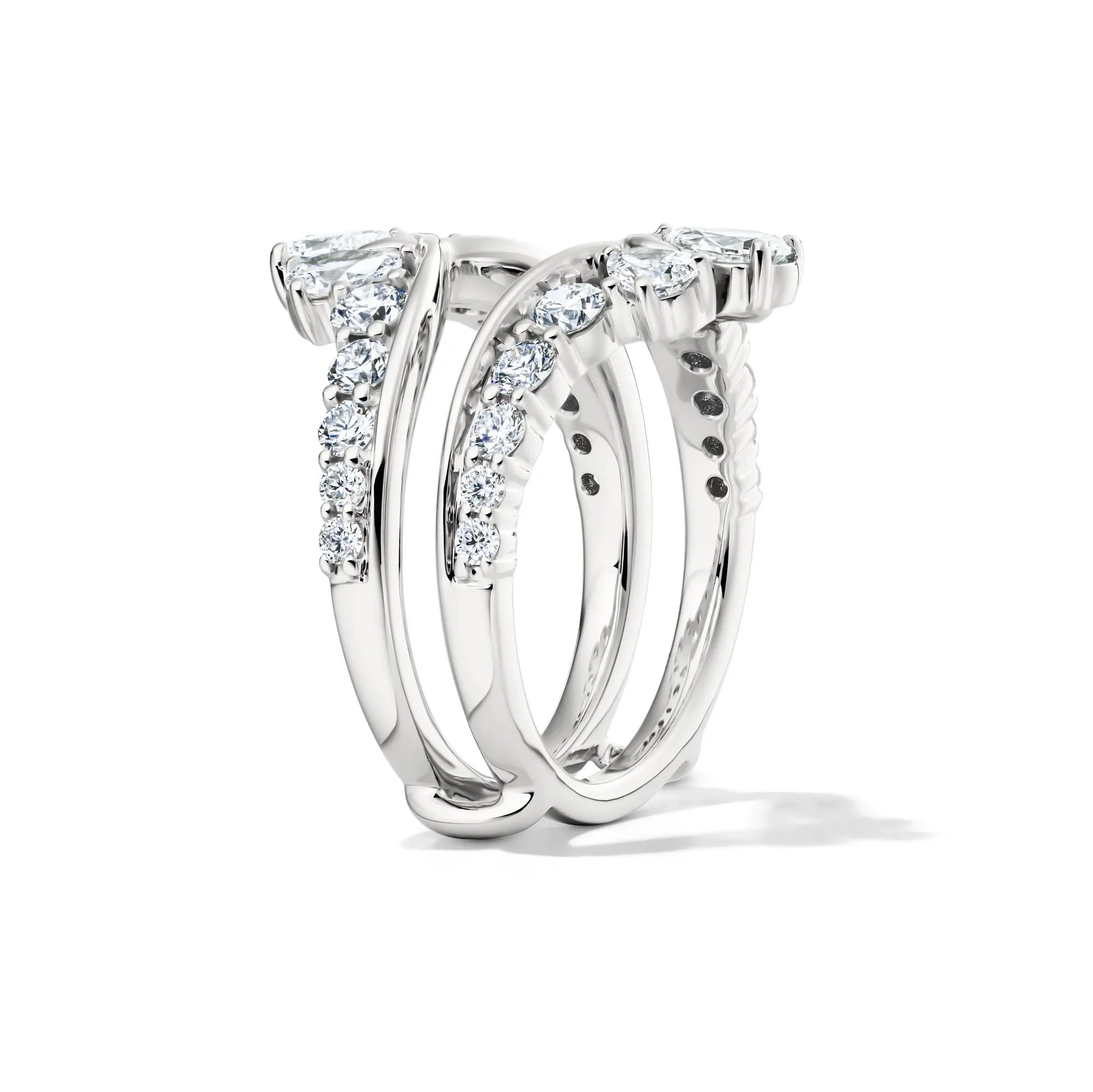 2 CT. Tw. Lab Grown Diamond Insert 14K White Gold Ring Round Brilliant Cut Size 8 1mm - Image 3