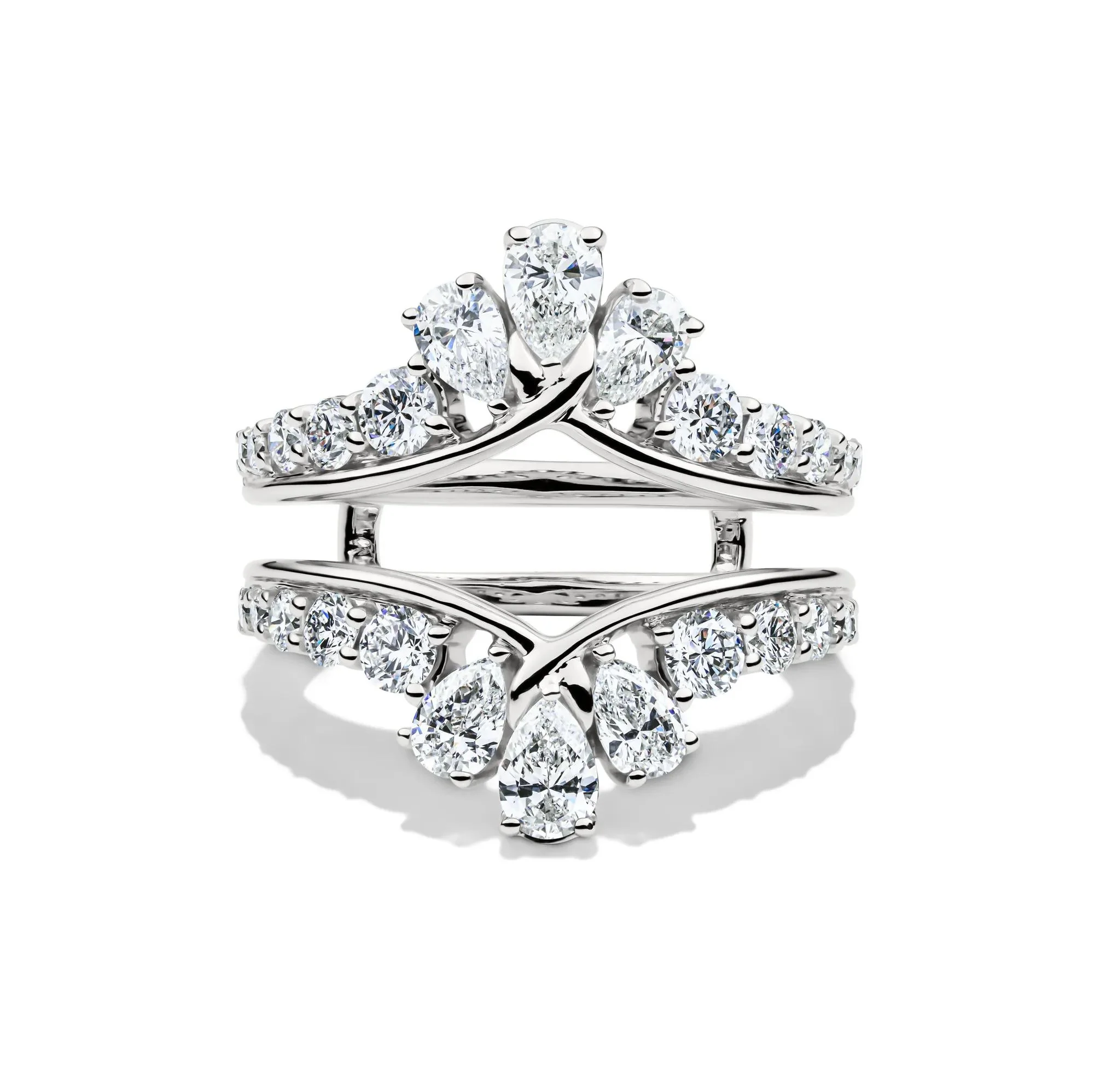 2 CT. Tw. Lab Grown Diamond Insert 14K White Gold Ring Round Brilliant Cut Size 8.5 1mm