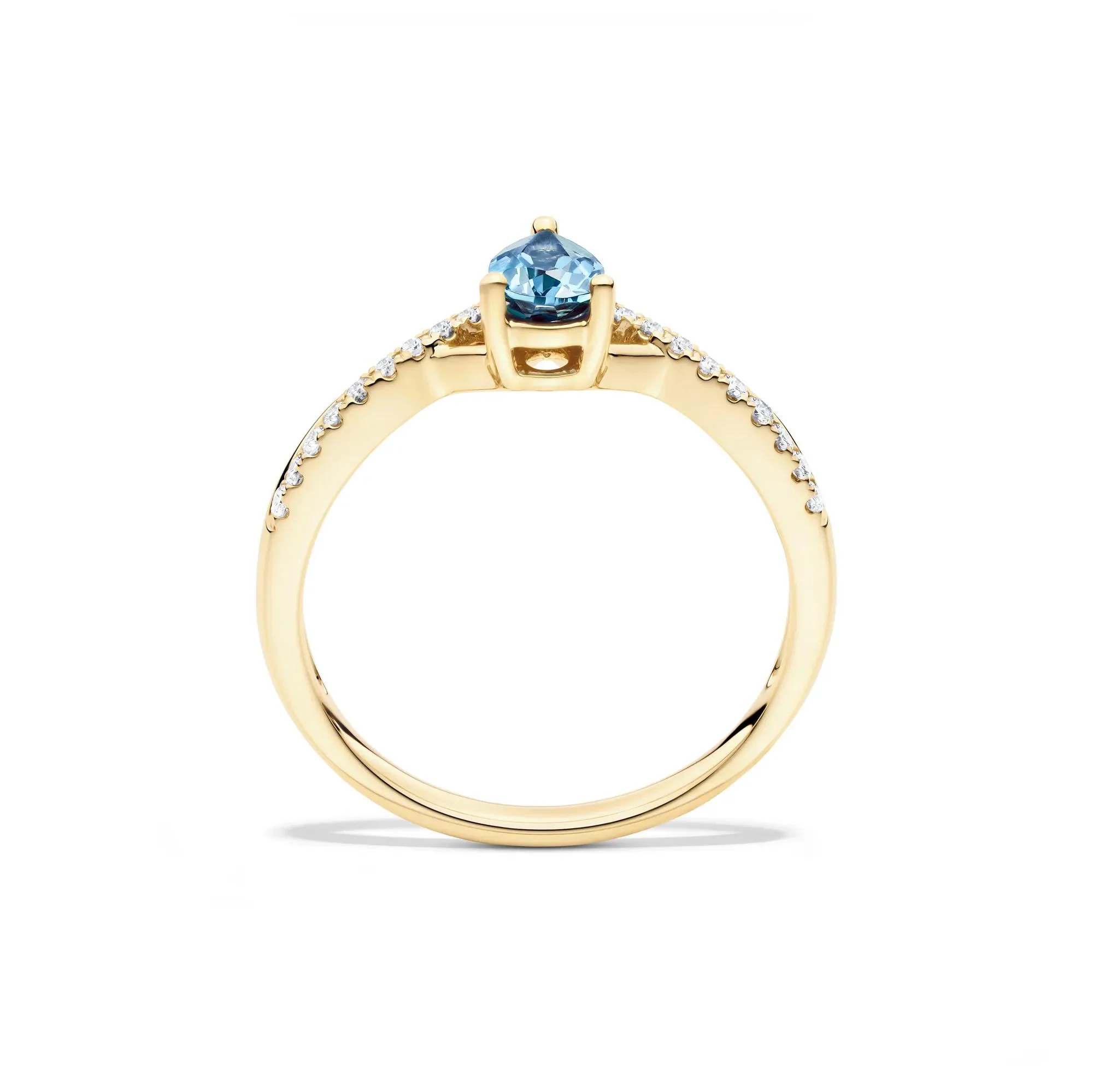 Lab-Created Alexandrite and Diamond Ring 10K Yellow Gold Ring Size 6.5 6mm - Image 2