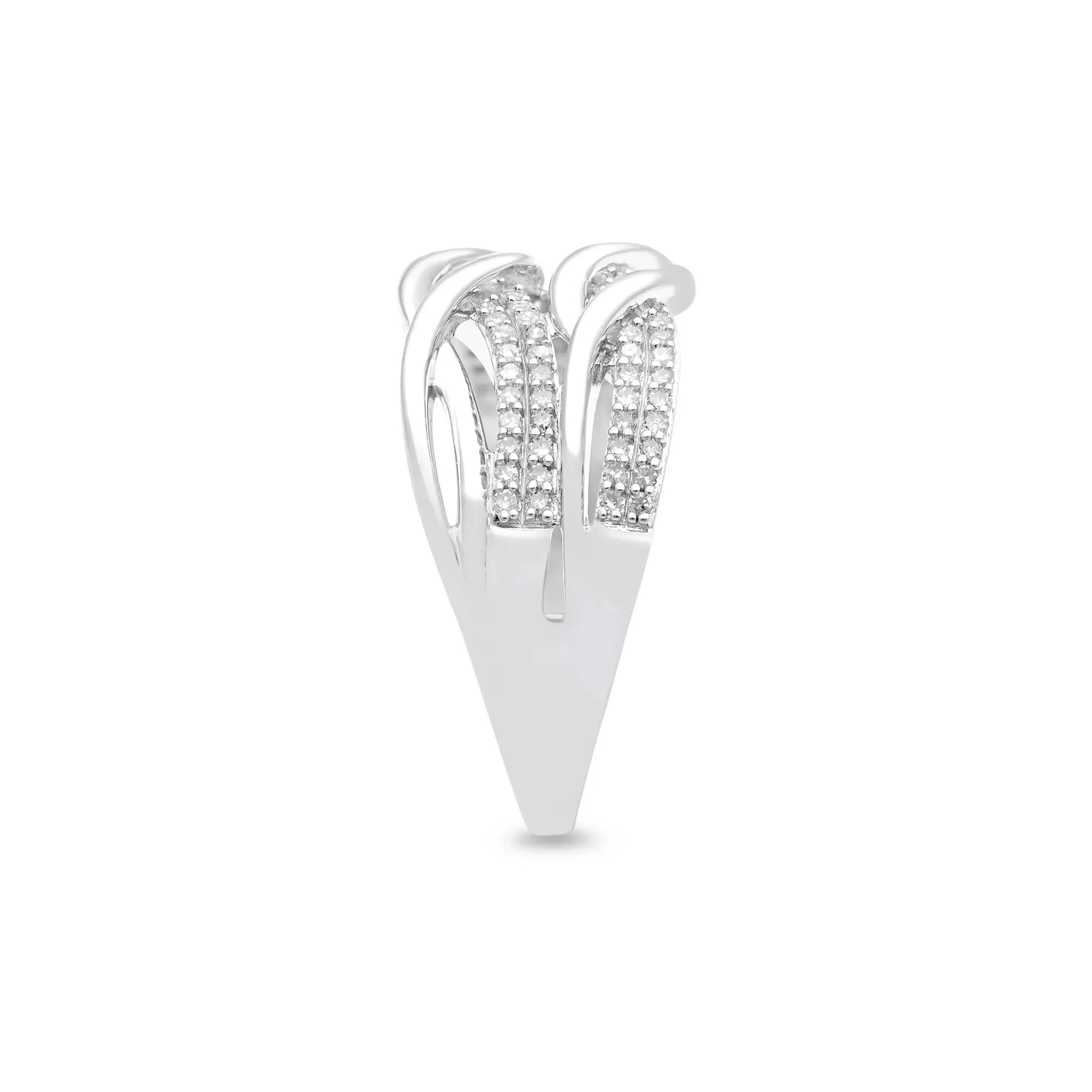 1/3 CT. Tw. Diamond Two-Row Wrap Ring .925 Sterling Silver White Size 6 - Image 3