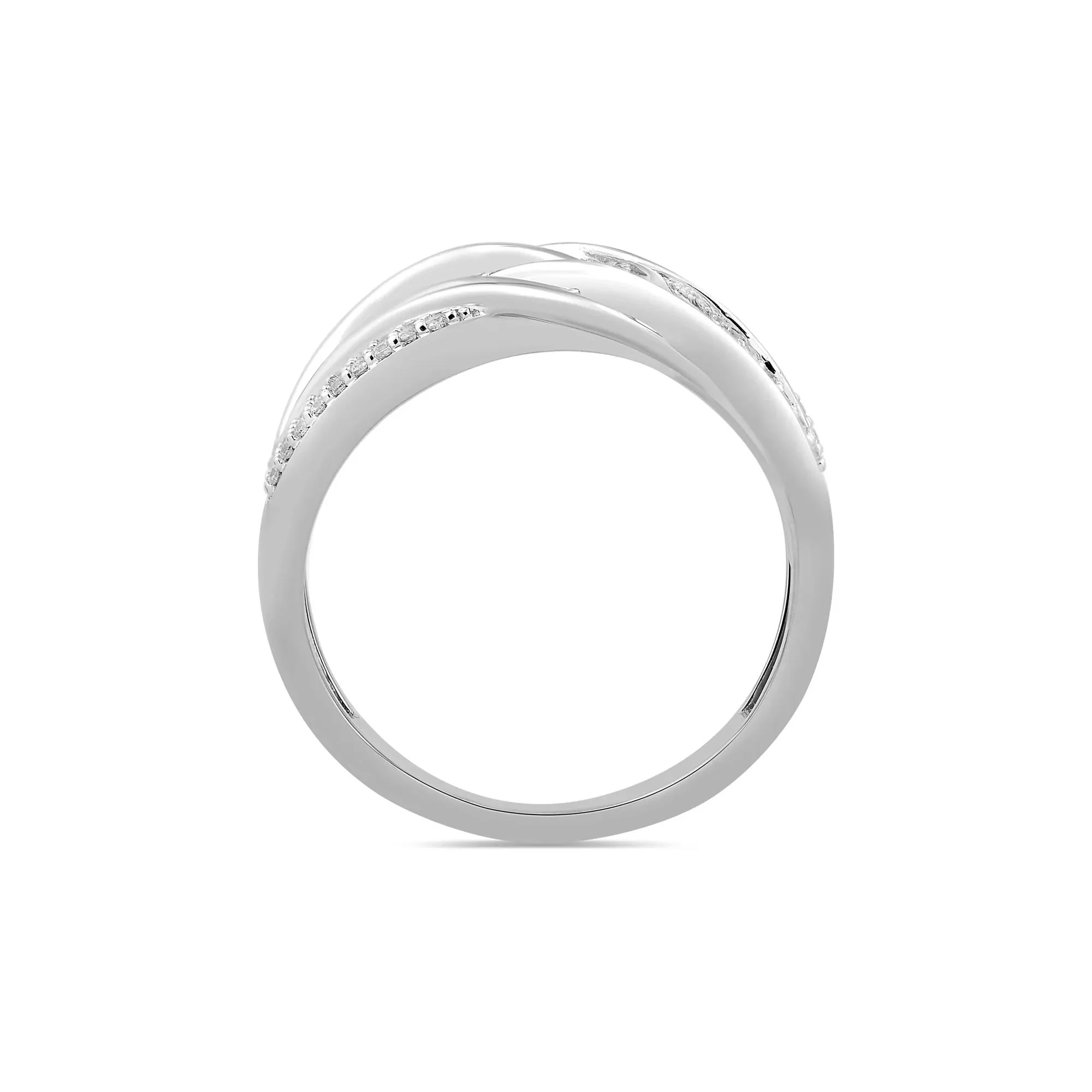 1/3 CT. Tw. Diamond Two-Row Wrap Ring .925 Sterling Silver White Size 7 - Image 2