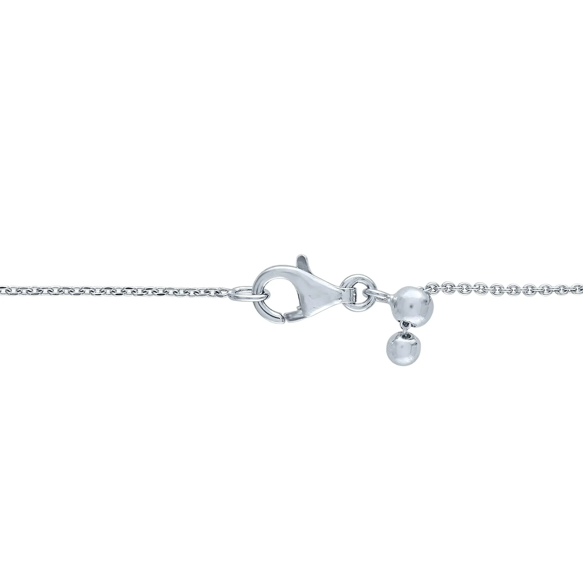 Diamond Accent Gothic Script D Initial Pendant Necklace .925 Sterling Silver White Size 18" - Image 3