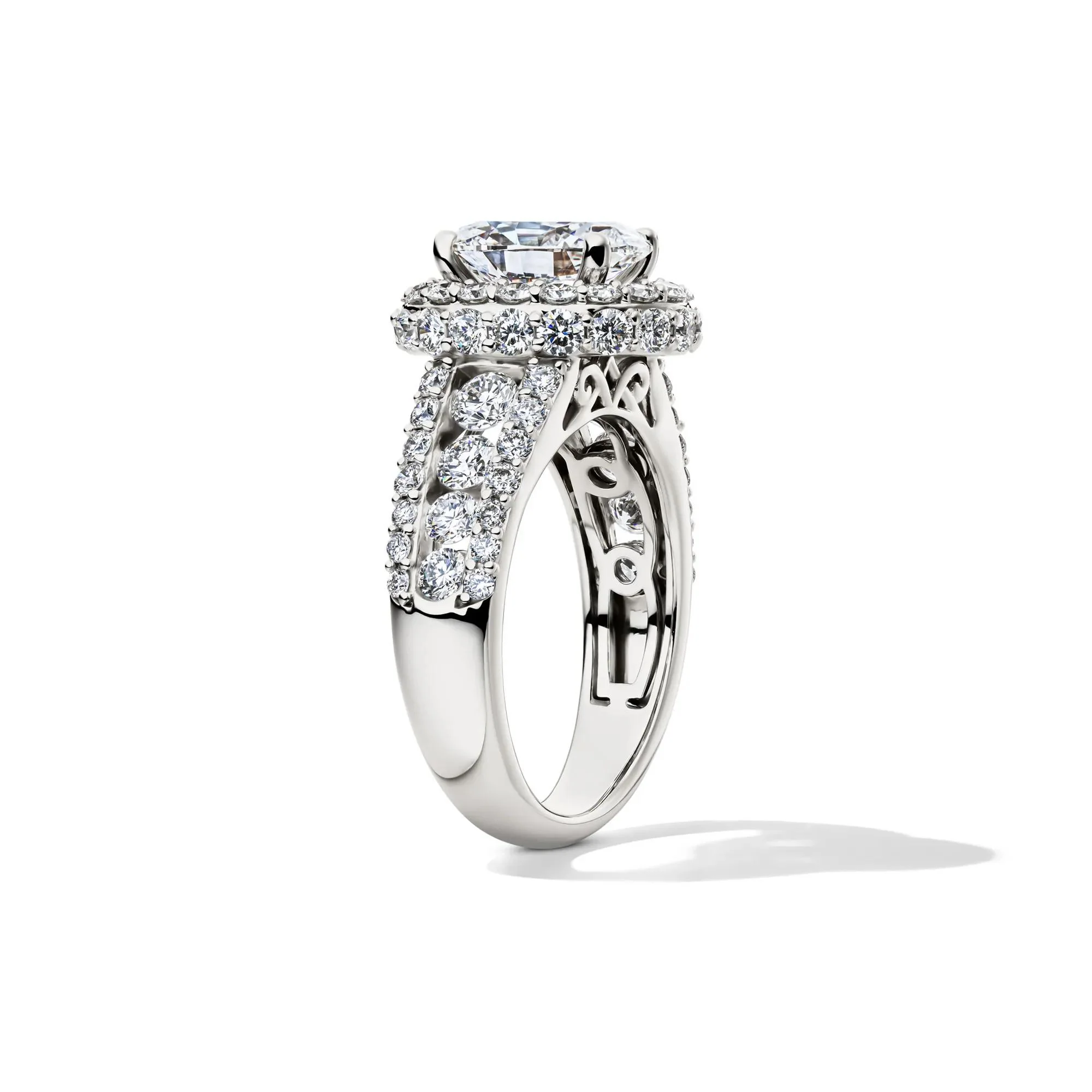 4 CT. Tw. Lab Grown Diamond Oval Engagement Ring 14K White Gold Size 6.5 - Image 3