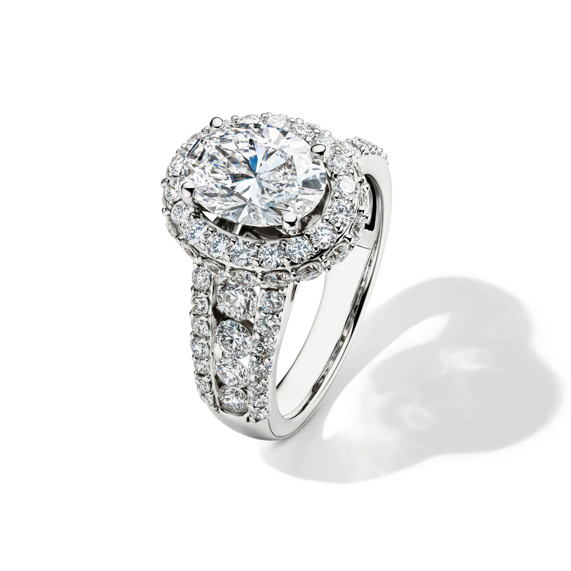 4 CT. Tw. Lab Grown Diamond Oval Engagement Ring 14K White Gold Size 6.5 - Image 4