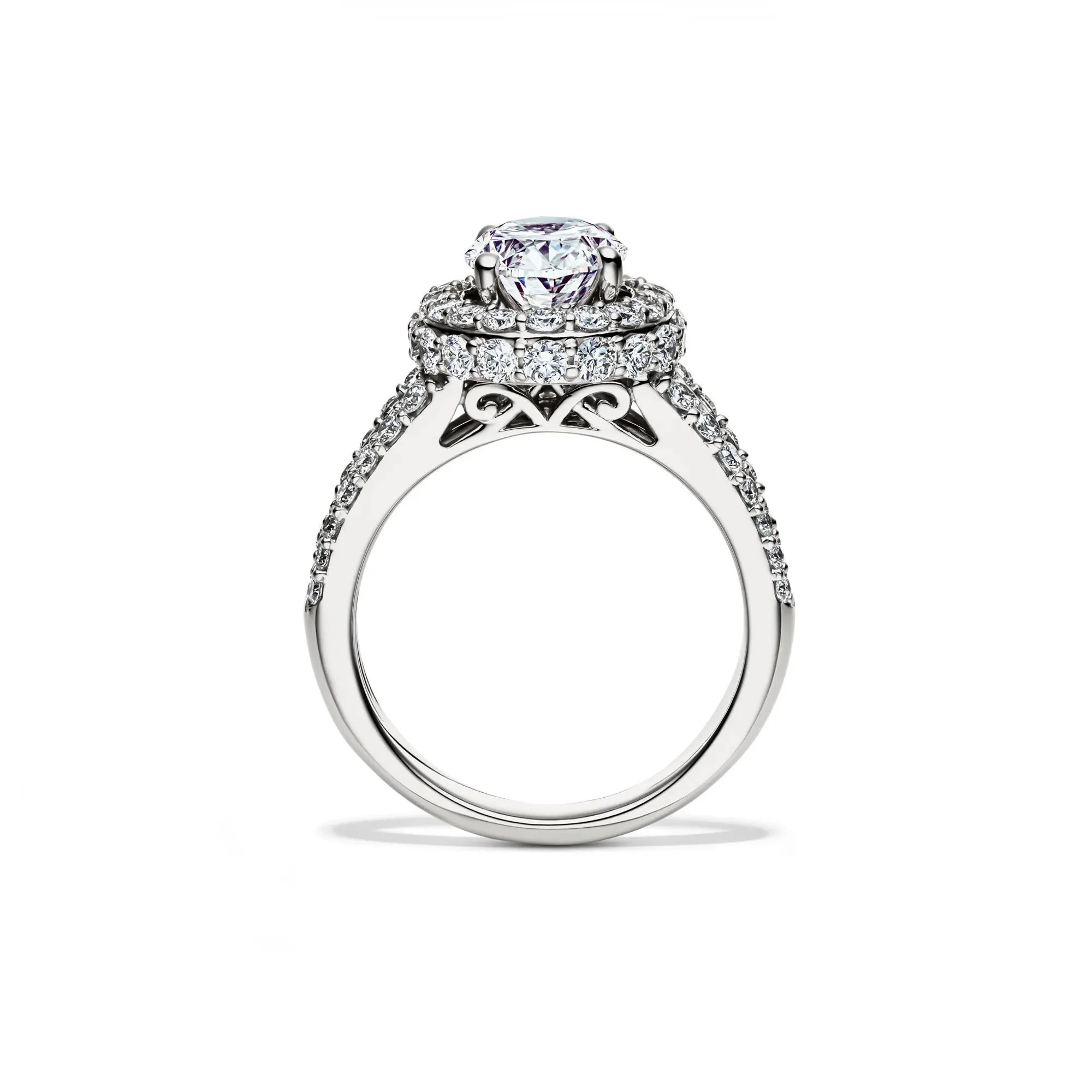 4 CT. Tw. Lab Grown Diamond Oval Engagement Ring 14K White Gold Size 7 - Image 2