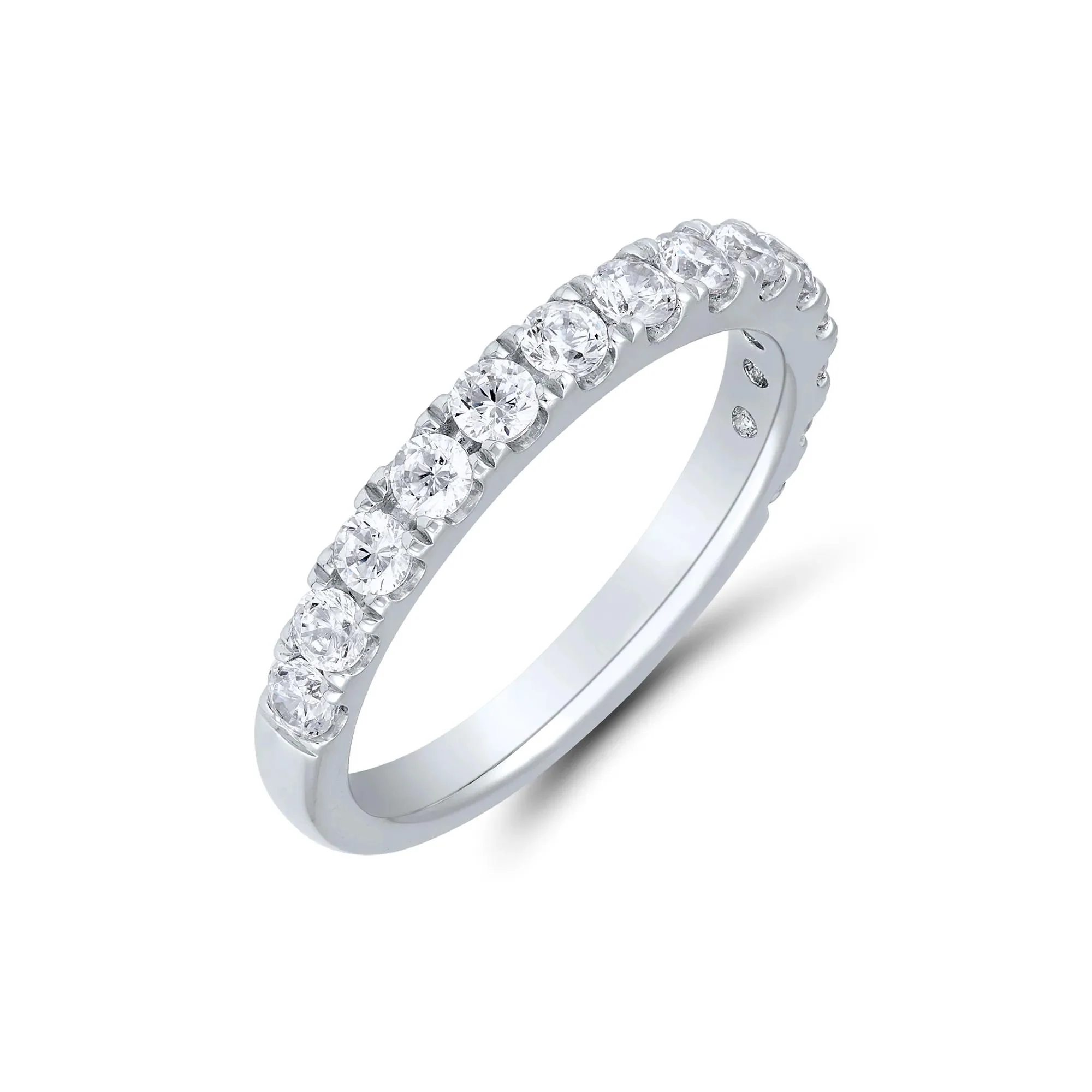 3 CT. Tw. Lab Grown Diamond Round Halo Bridal Set 14K White Gold Ring Round Brilliant Cut Size 6 1mm - Image 6