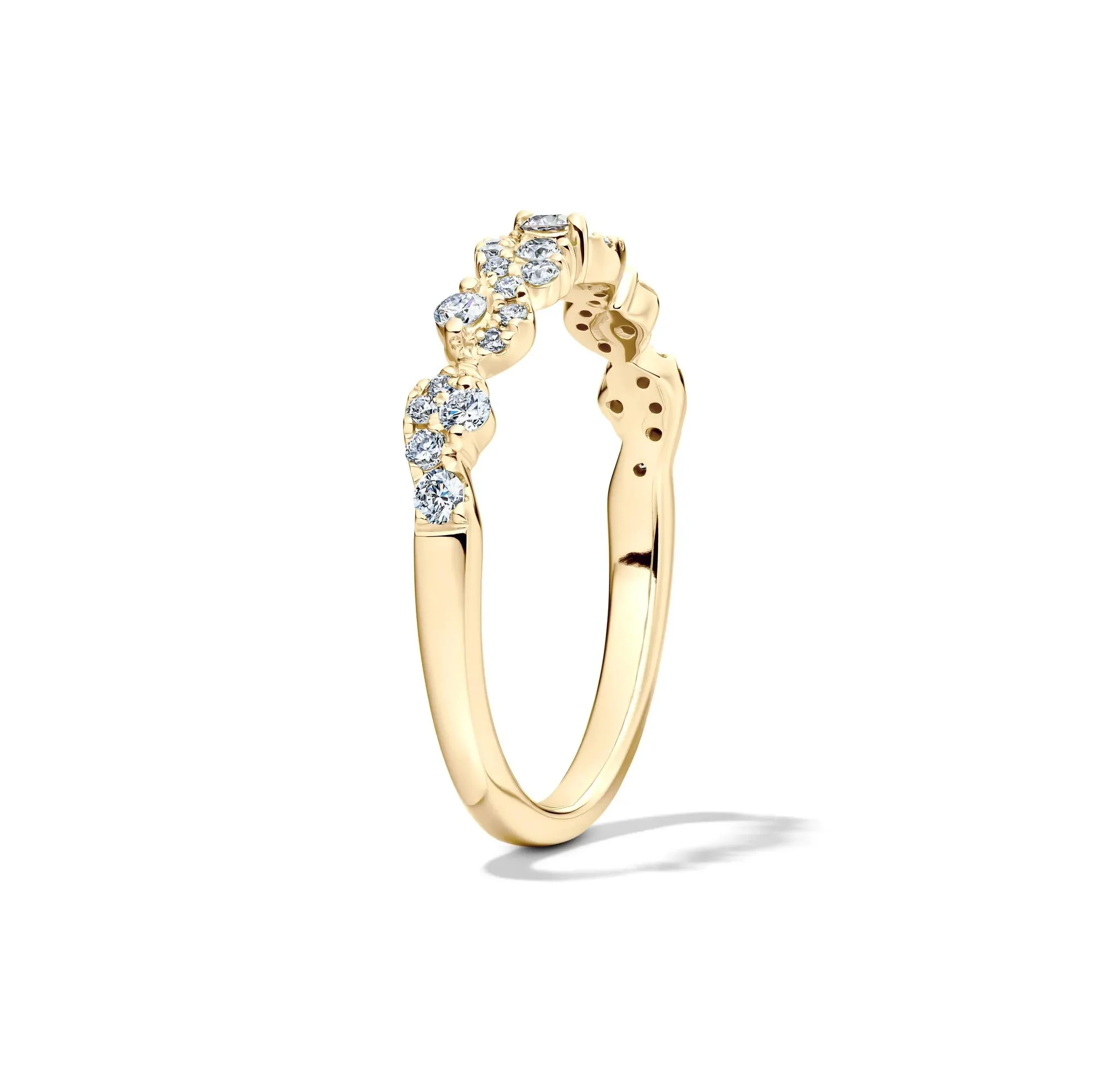 1/3 CT. Tw. Lab Grown Diamond Swirl Band Ring 14K Yellow Gold Size 5 1mm - Image 4