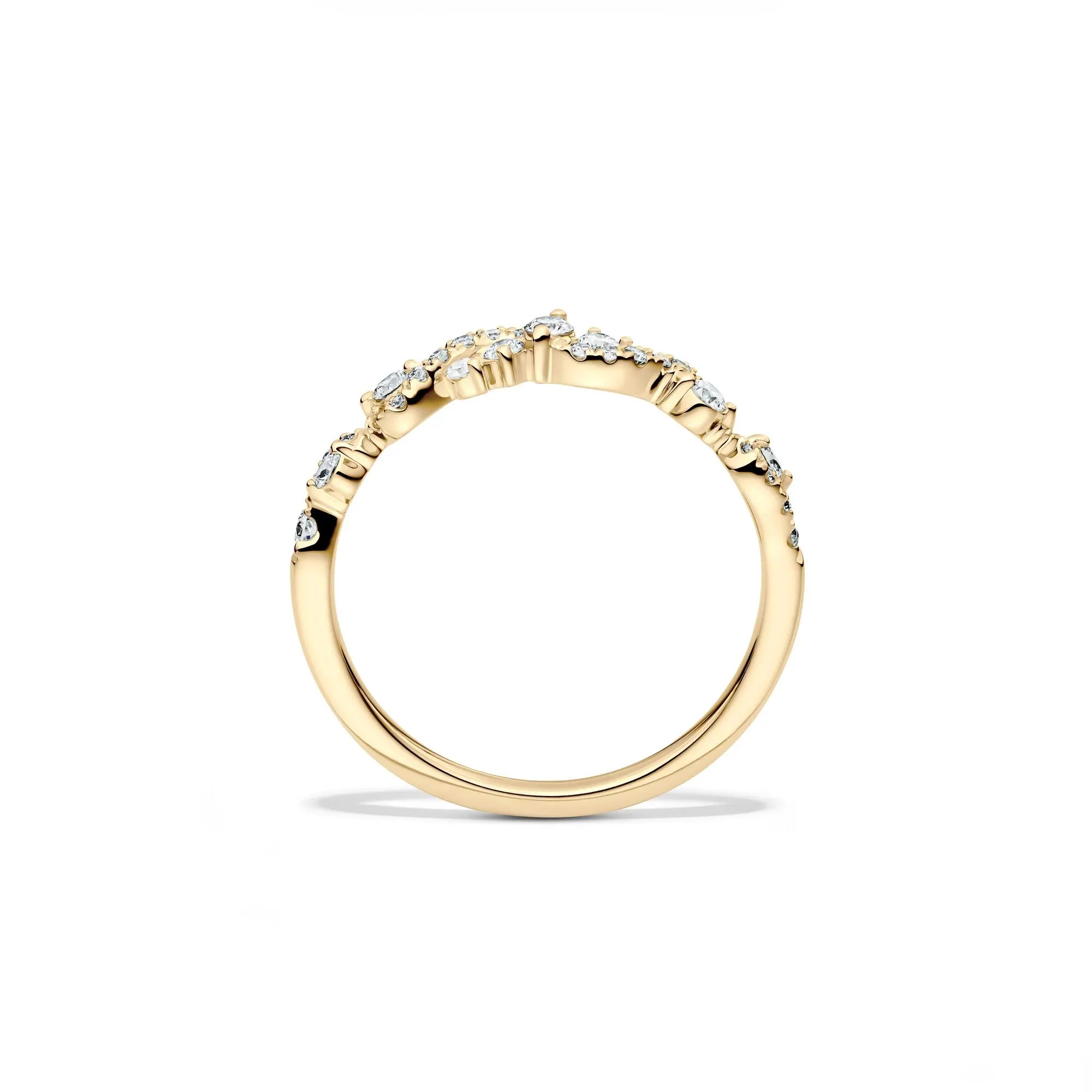 1/3 CT. Tw. Lab Grown Diamond Swirl Band Ring 14K Yellow Gold Size 7 1mm - Image 3