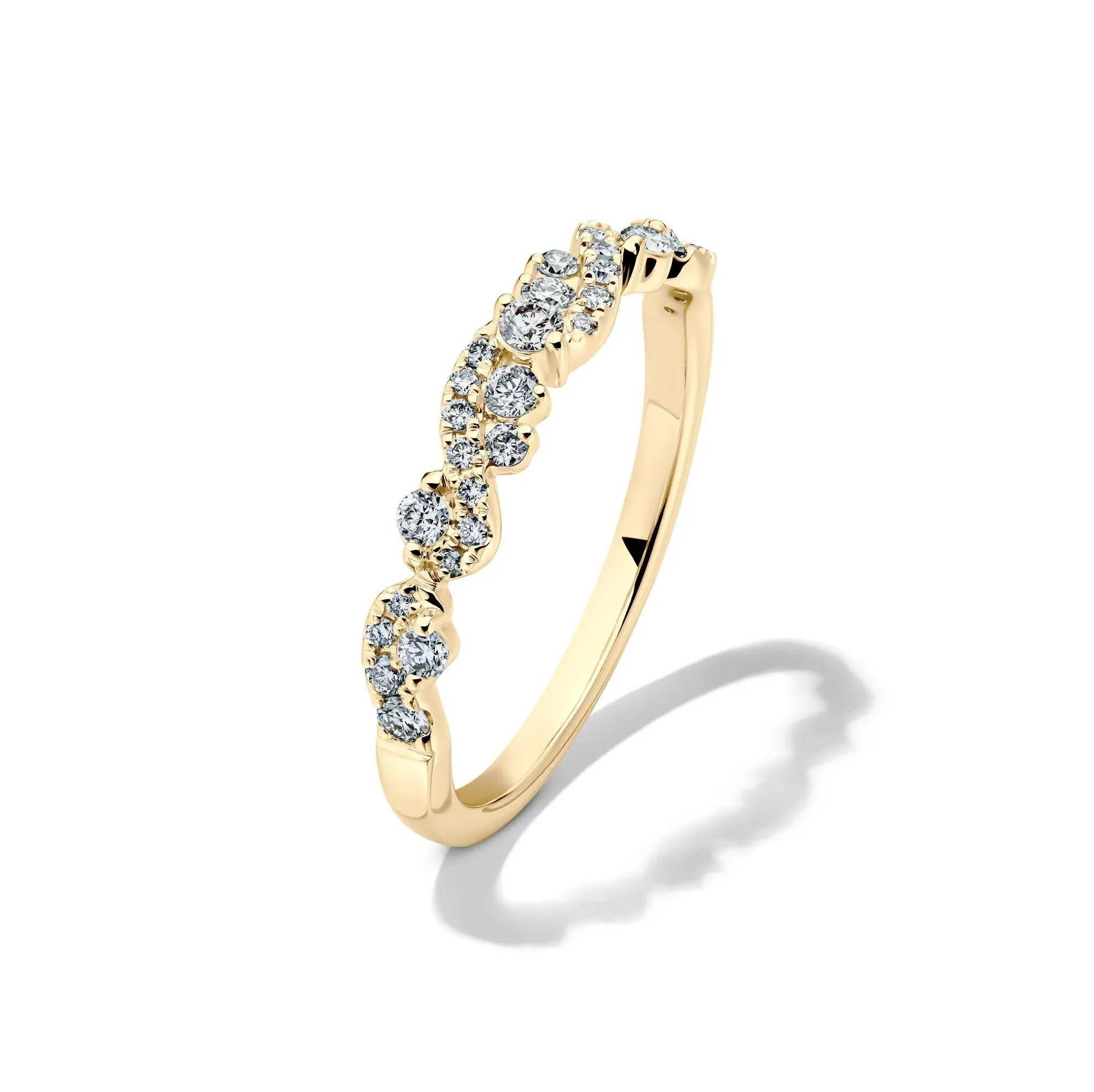 1/3 CT. Tw. Lab Grown Diamond Swirl Band Ring 14K Yellow Gold Size 8 1mm