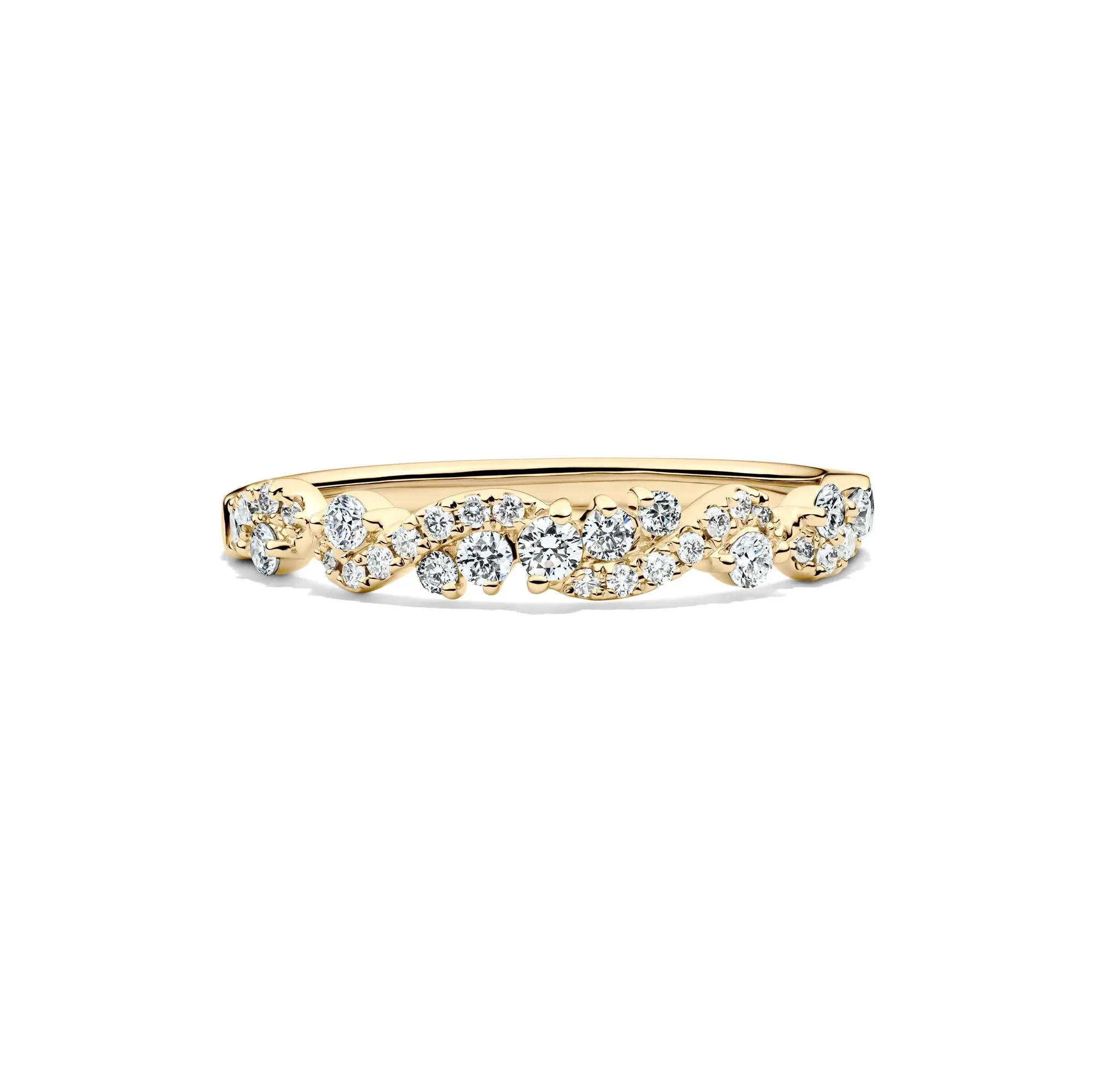 1/3 CT. Tw. Lab Grown Diamond Swirl Band Ring 14K Yellow Gold Size 8 1mm - Image 2