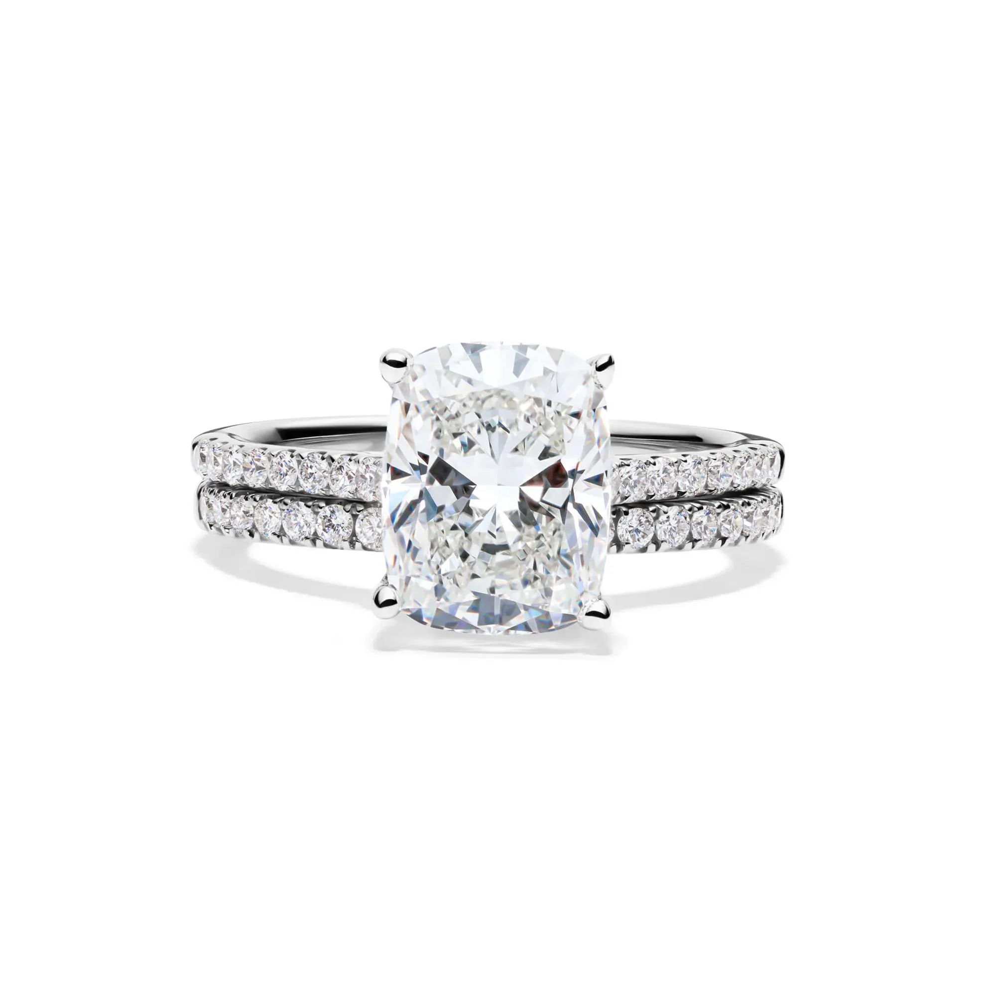 Lab Grown Diamond Wedding Set 14K White Gold (3 ½ CT. Tw.) Ring Size 6.5