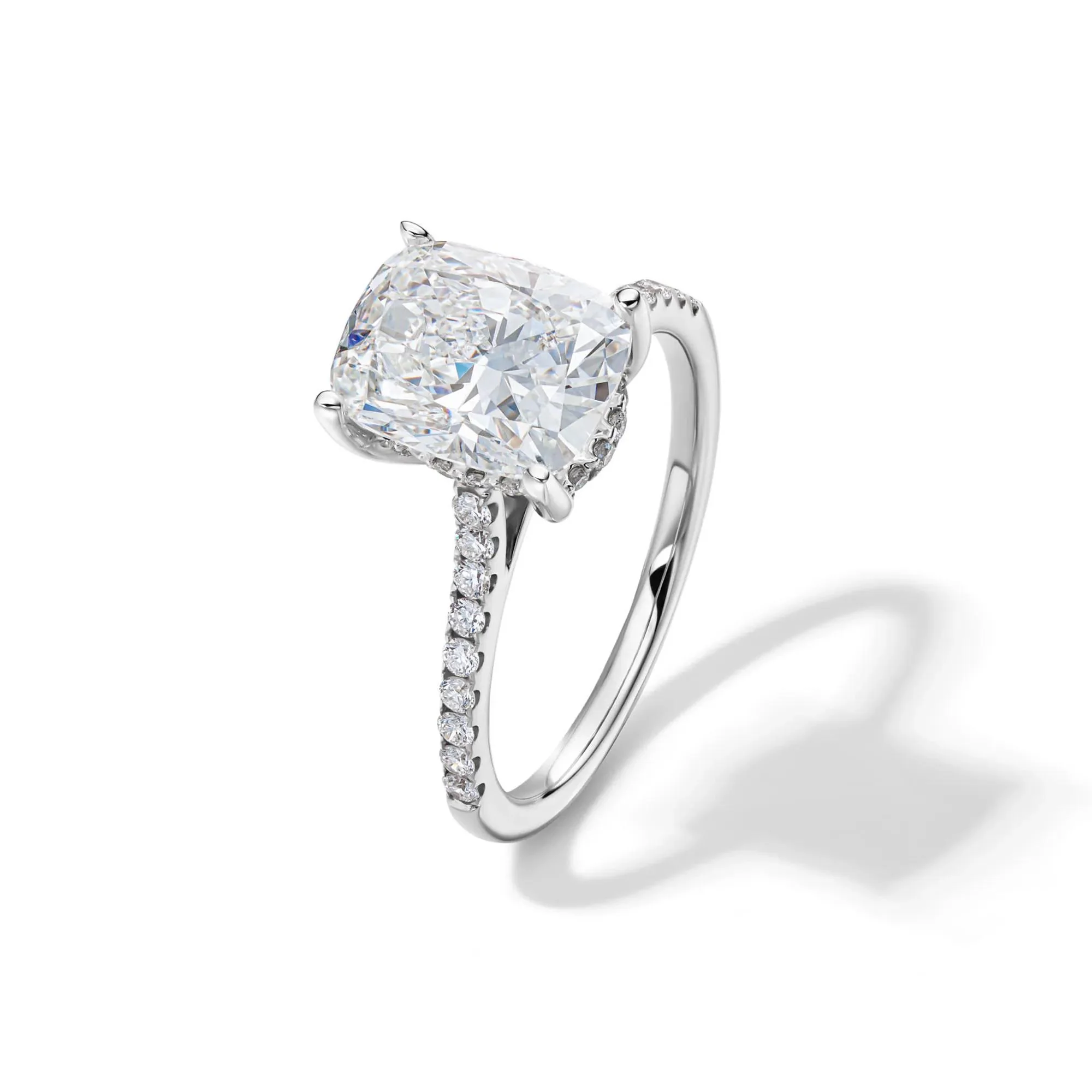 Lab Grown Diamond Wedding Set 14K White Gold (3 ½ CT. Tw.) Ring Size 8 - Image 4