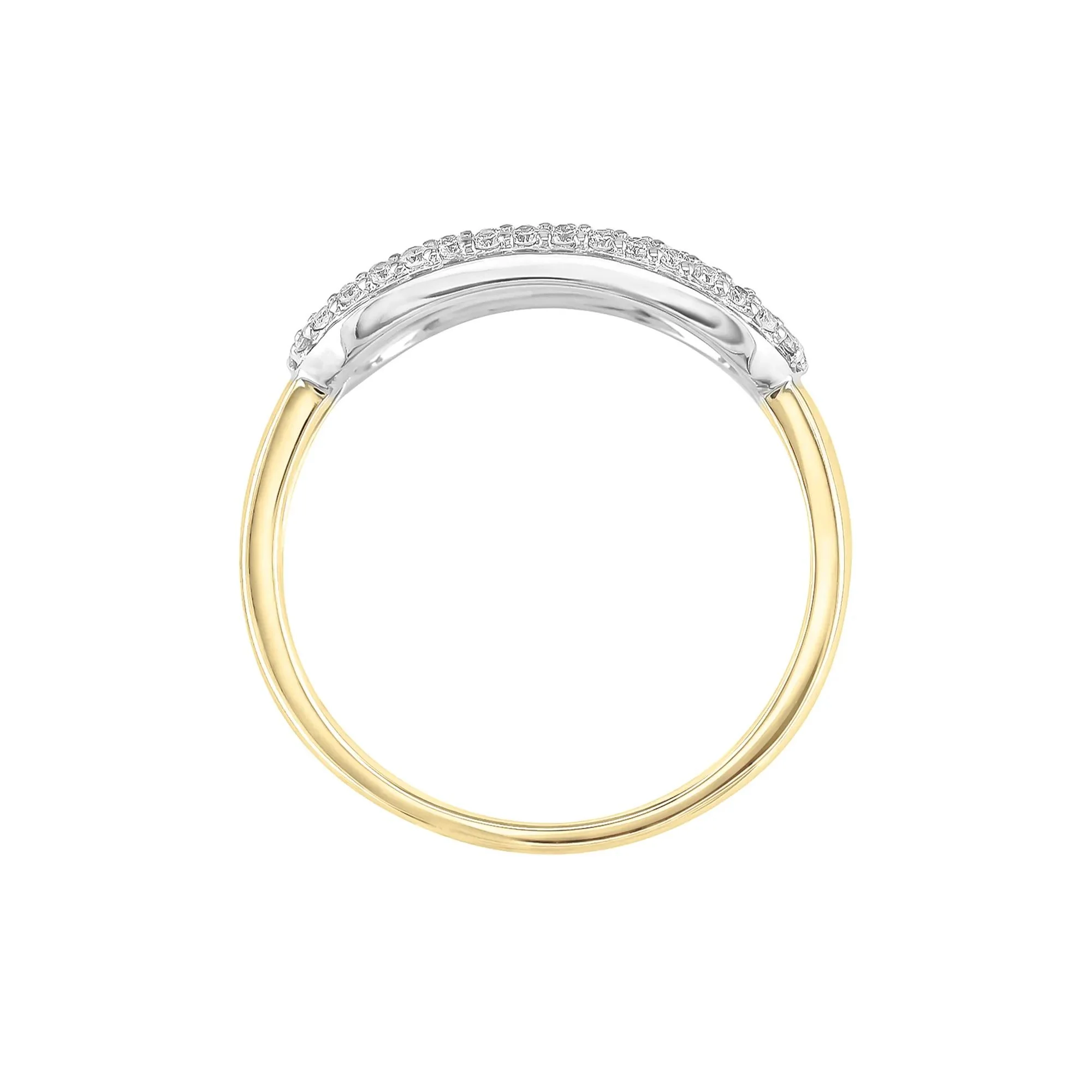 1/3 CT. Tw. Diamond Oval Link Ring 10K Yellow Gold Size 8 - Image 2