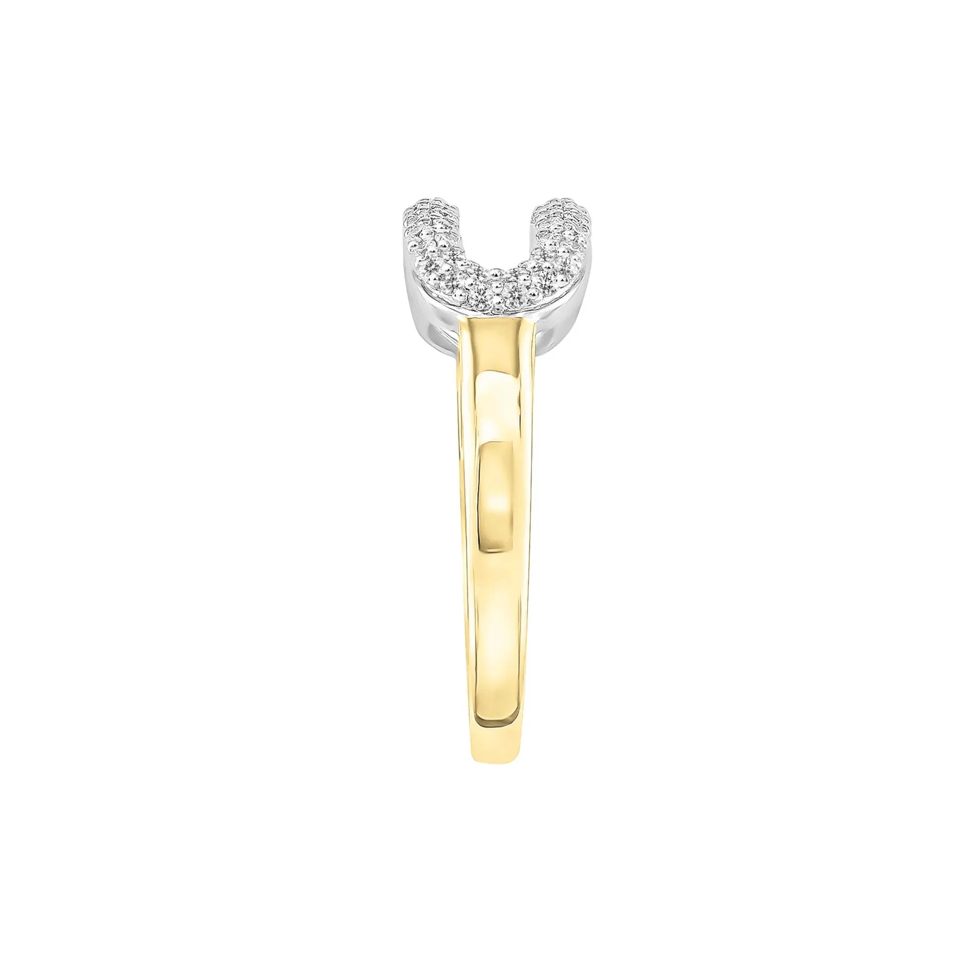 1/3 CT. Tw. Diamond Oval Link Ring 10K Yellow Gold Size 8 - Image 3