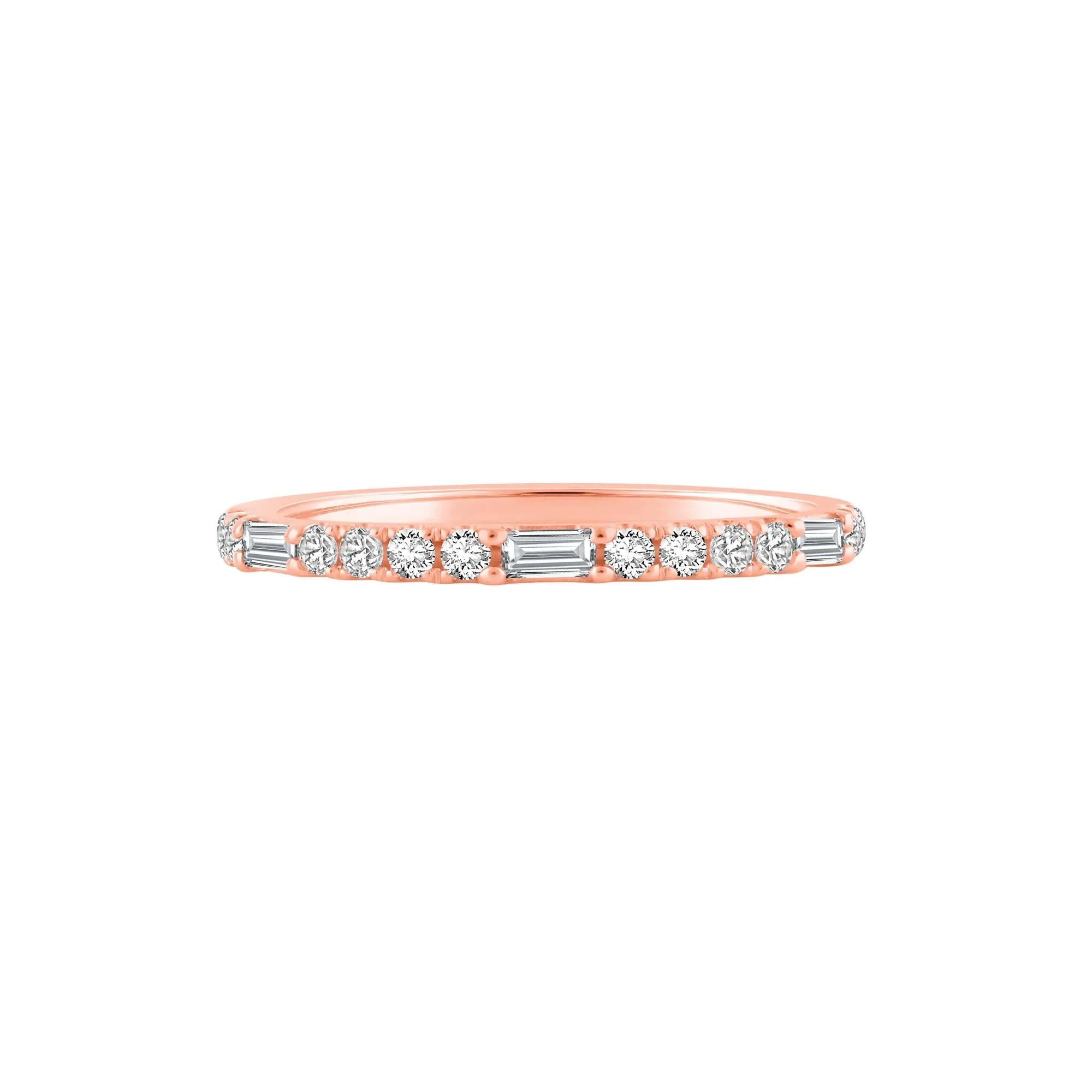 1/3 CT. Tw. Lab Grown Diamond Stack Band Ring 10K Rose Gold Round Brilliant Cut Size 6