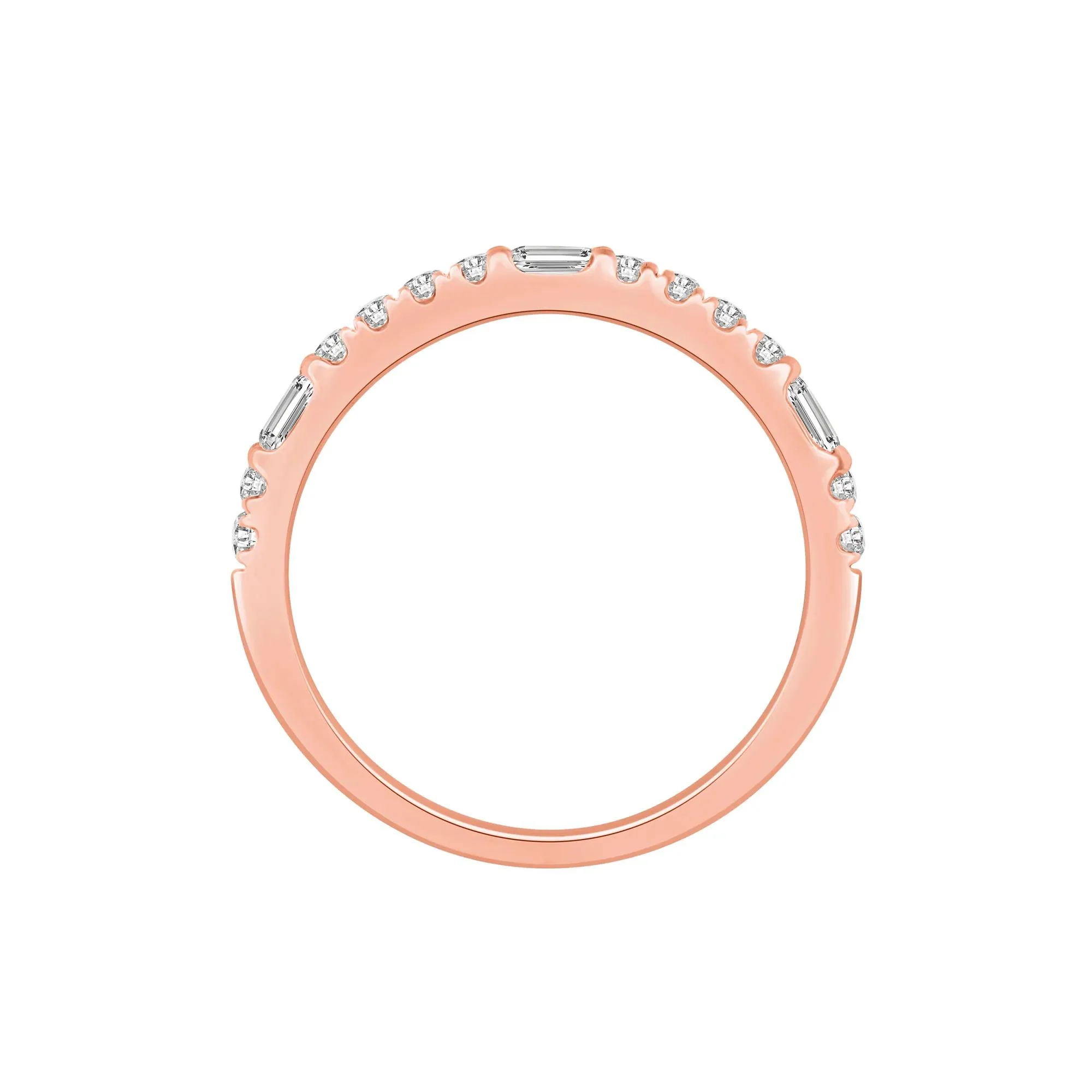 1/3 CT. Tw. Lab Grown Diamond Stack Band Ring 10K Rose Gold Round Brilliant Cut Size 7 - Image 2