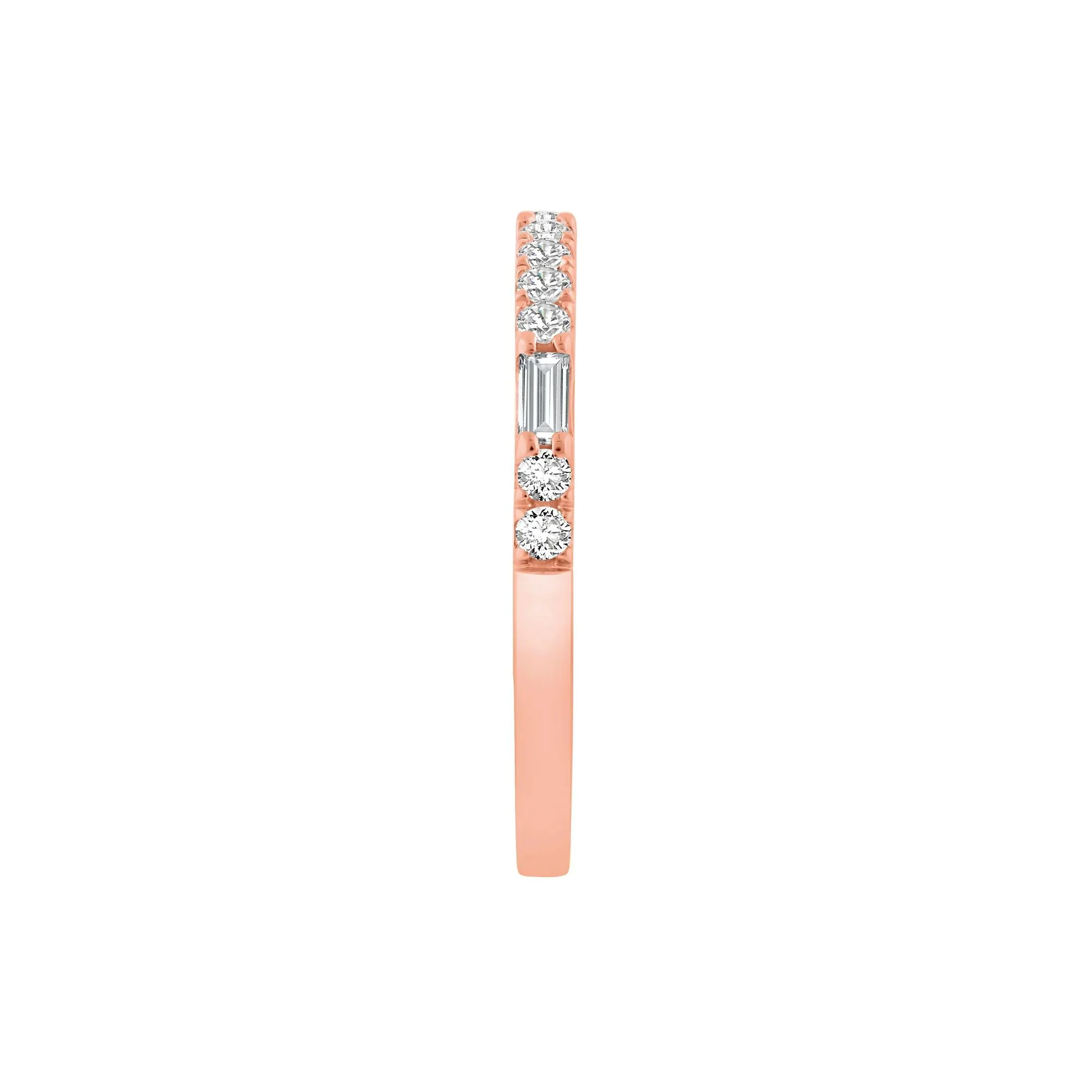 1/3 CT. Tw. Lab Grown Diamond Stack Band Ring 10K Rose Gold Round Brilliant Cut Size 8 - Image 3