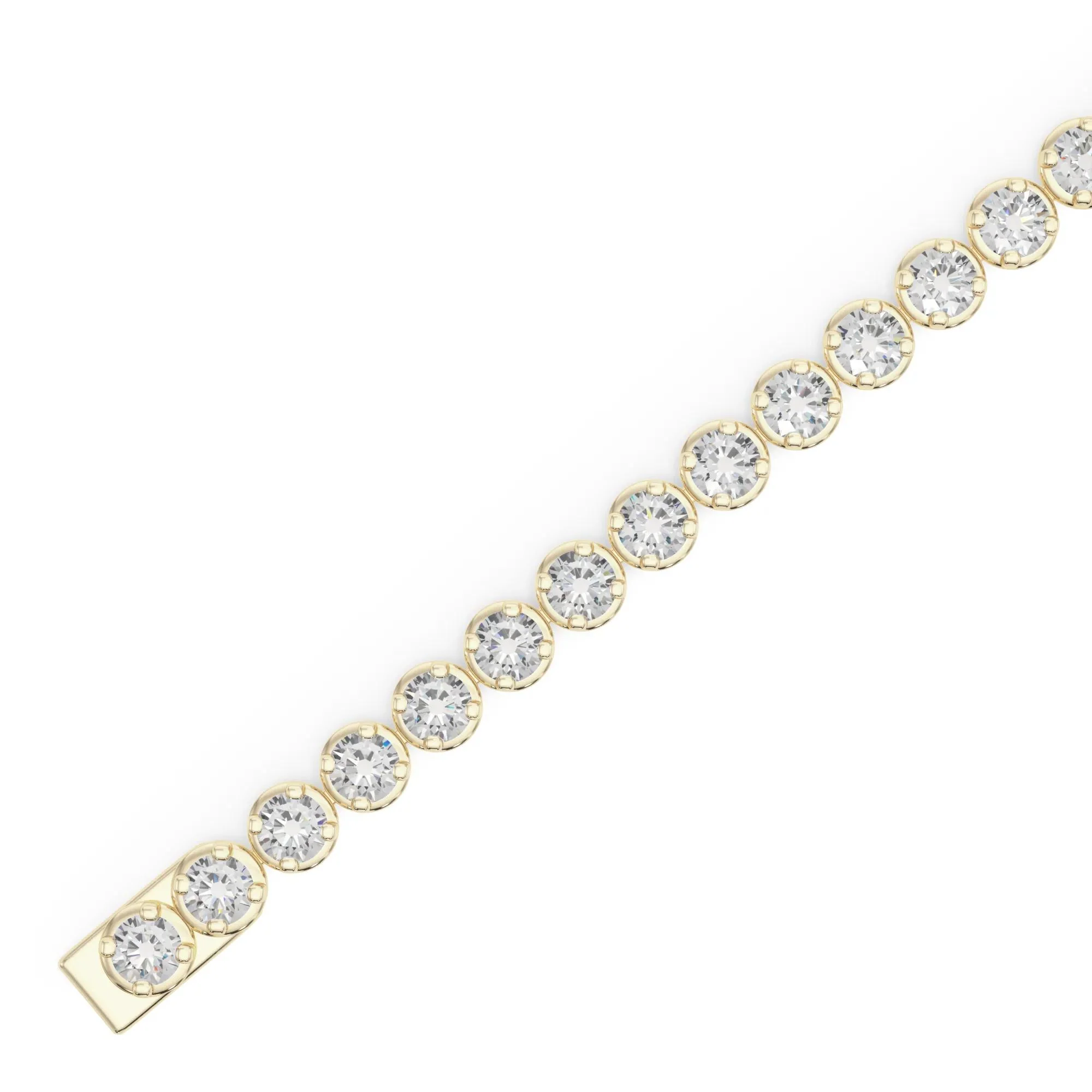 10 1/7 CT. Tw. Lab Grown Diamond Tennis Bracelet 14K Yellow Gold Size 2.00mm - Image 3
