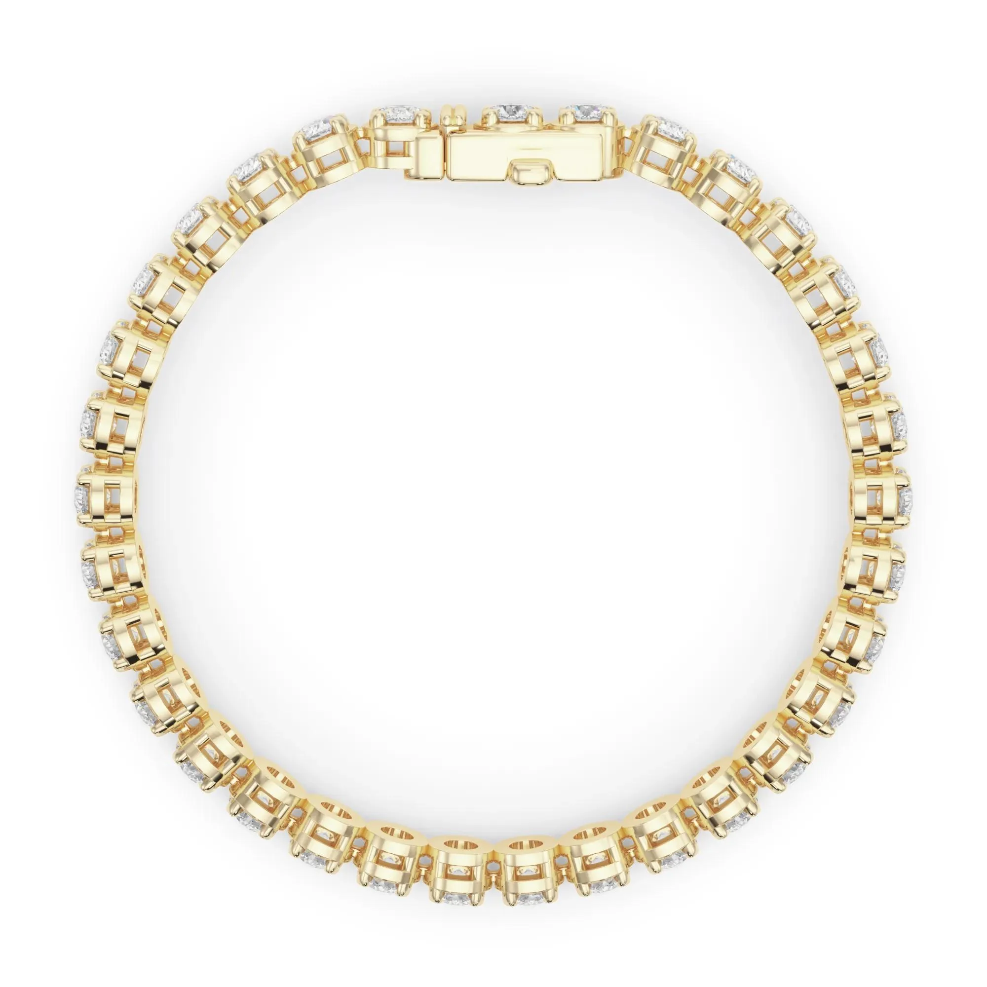 10 3/8 CT. Tw. Lab Grown Diamond Tennis Bracelet 14K Yellow Gold Size 2.00mm - Image 2