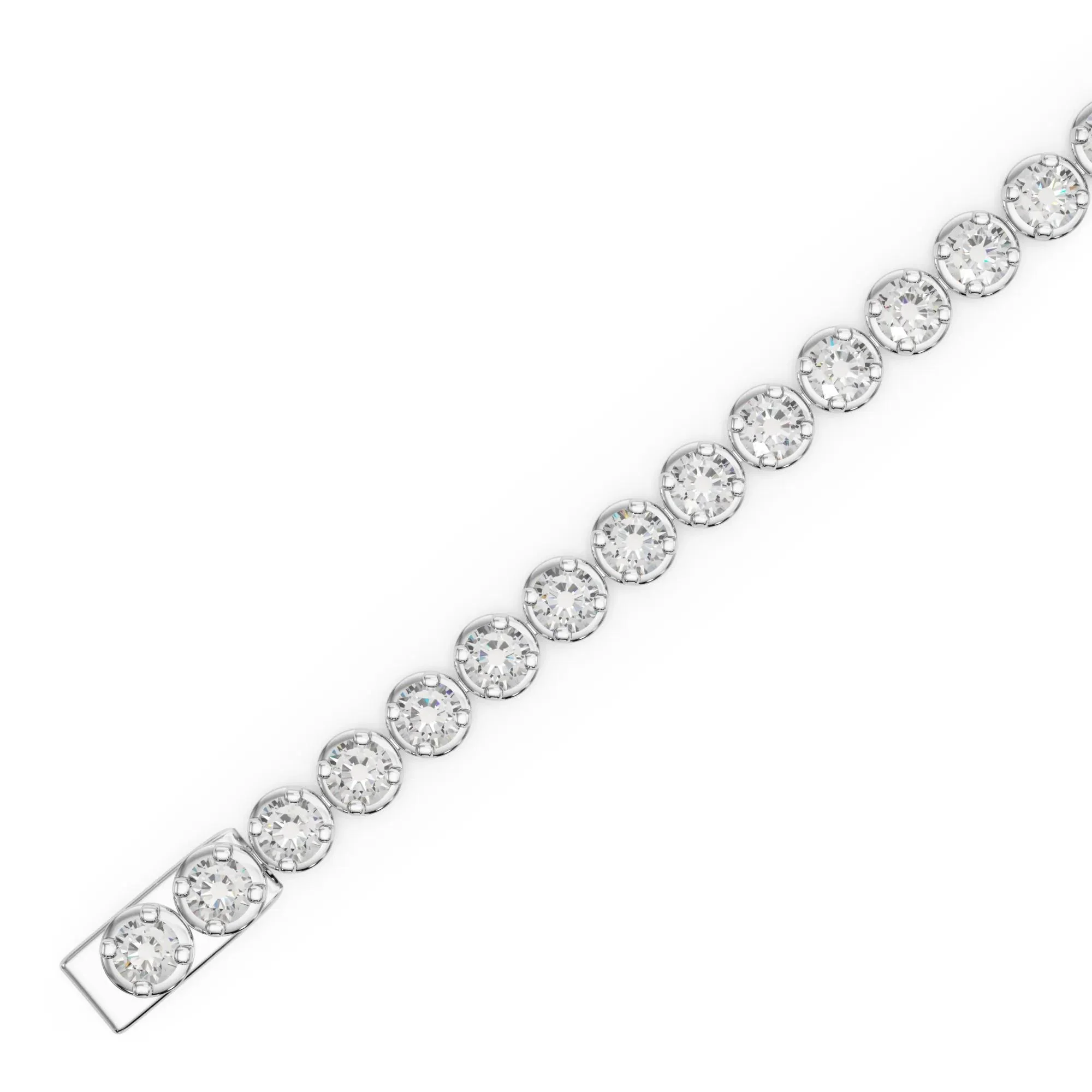 10 CT. Tw. Lab Grown Diamond Tennis Bracelet 14K White Gold Size 2.00mm - Image 3