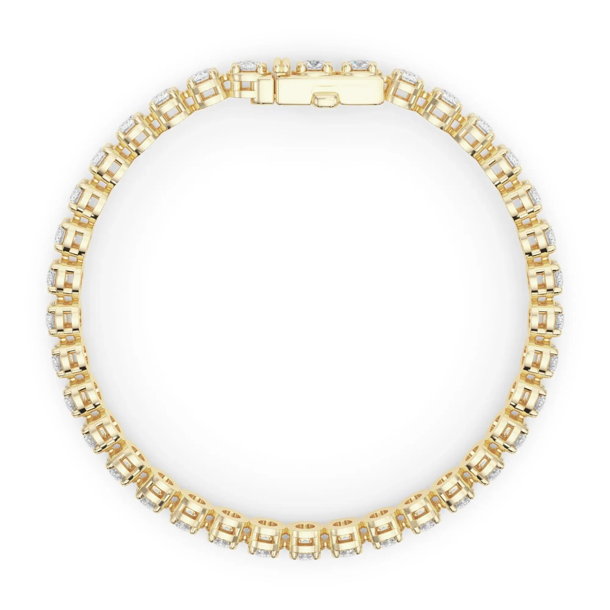 10 CT. Tw. Lab Grown Diamond Tennis Bracelet 14K Yellow Gold Size 2.00mm - Image 2