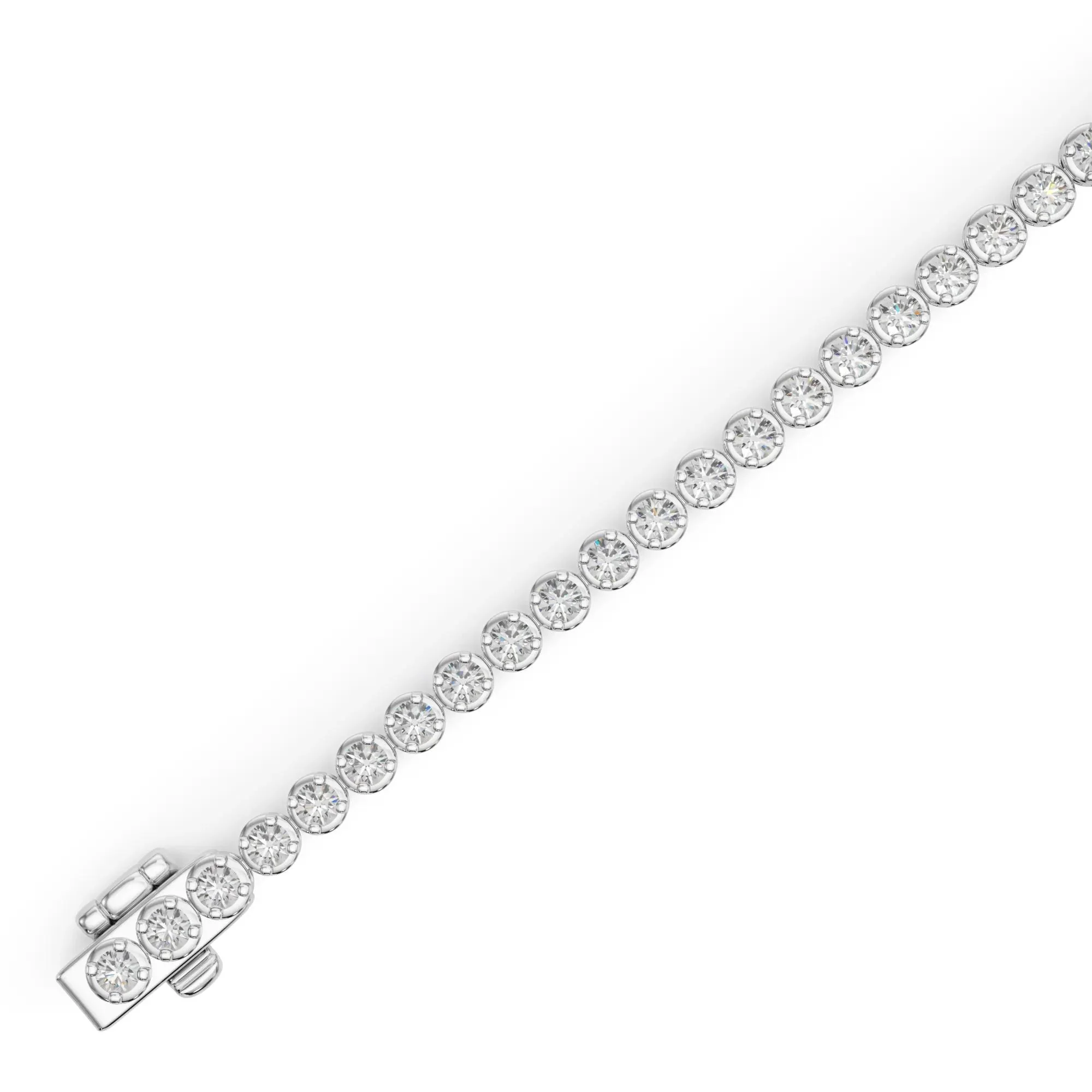 4 CT. Tw. Lab Grown Diamond Tennis Bracelet 14K White Gold Size 2.00mm - Image 3