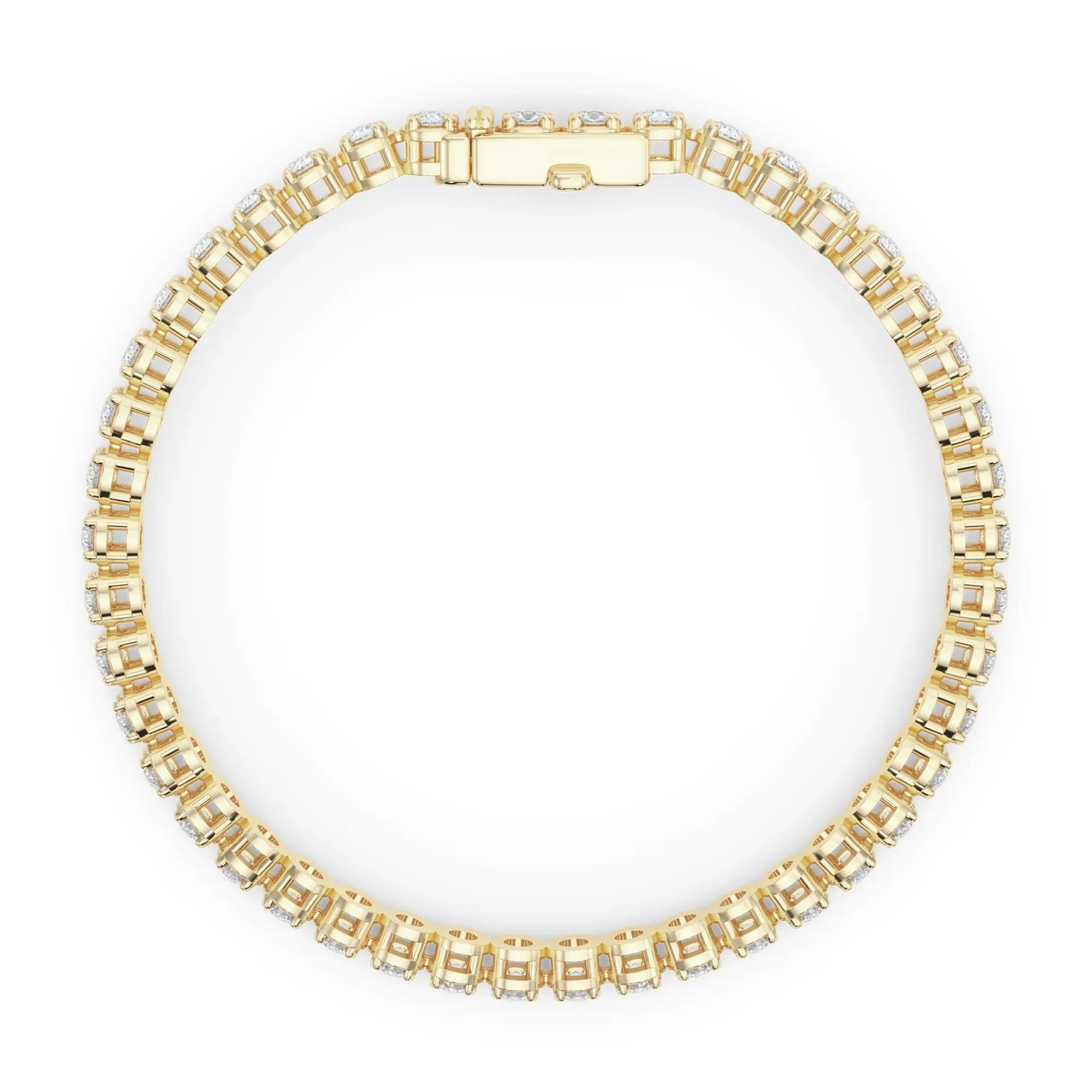 6 CT. Tw. Lab Grown Diamond Tennis Bracelet 14K Yellow Gold Size 2.00mm - Image 2