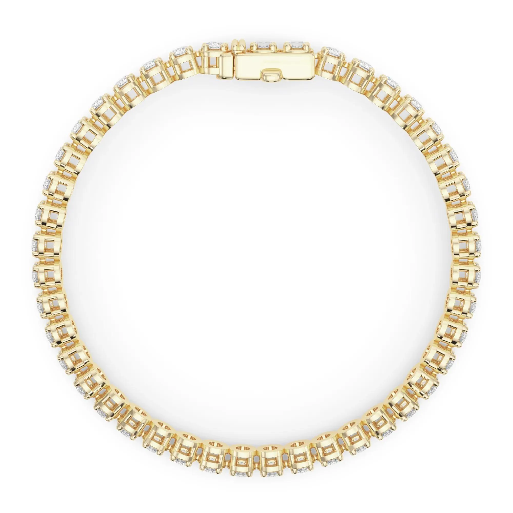 7 CT. Tw. Lab Grown Diamond Tennis Bracelet 14K Yellow Gold Size 2.00mm - Image 2