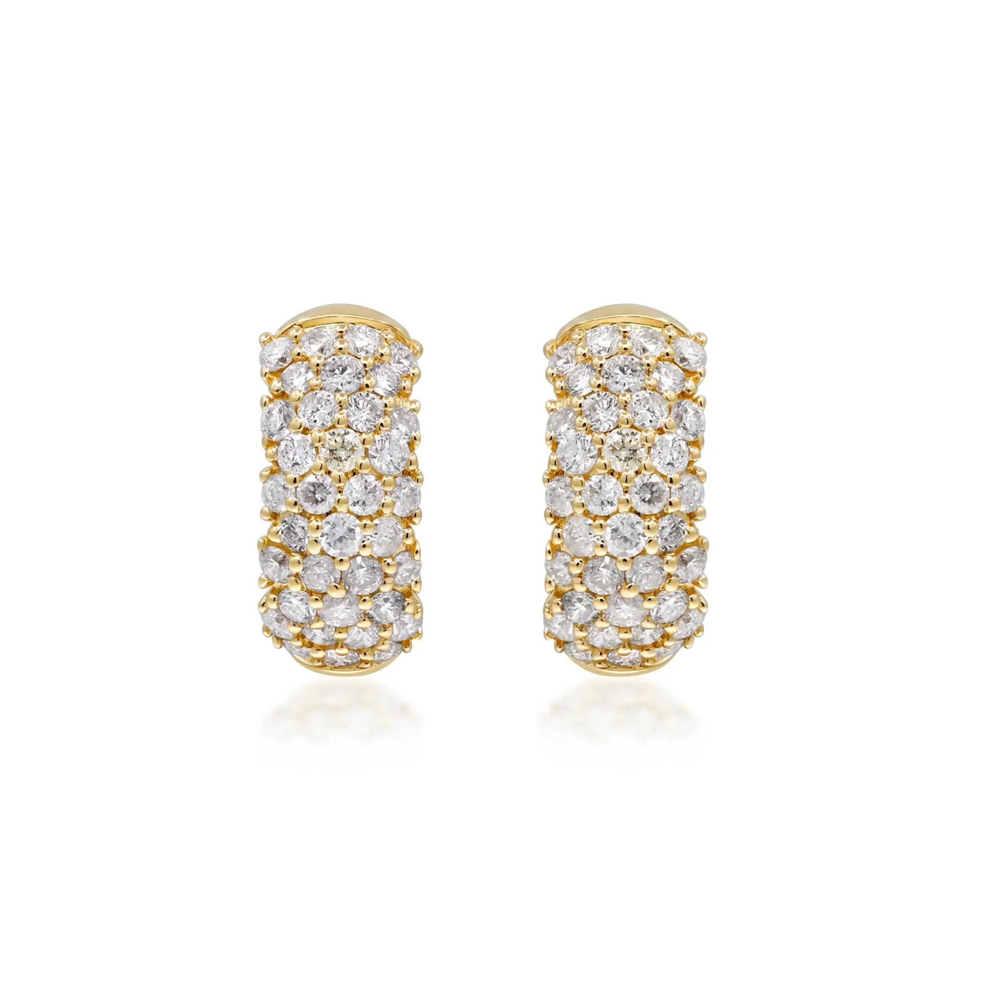 1 CT. Tw. Diamond Reversible Hoop Earrings 10K Yellow Gold Size 10.00mm