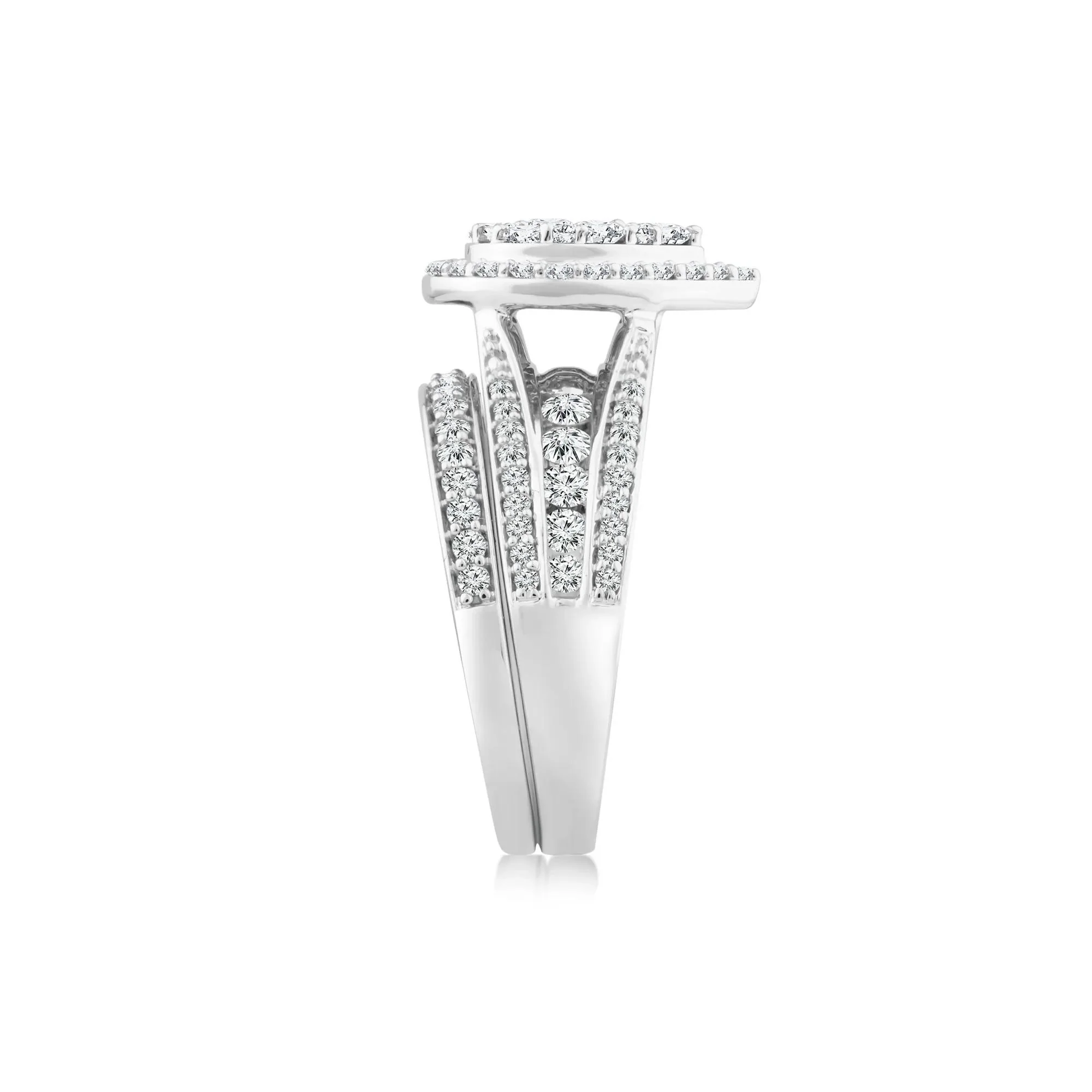 1/2 CT. Tw. Pear-Shaped Diamond Engagement Ring Set 10K White Gold Round Brilliant Cut Size 7.5 2mm - Image 3