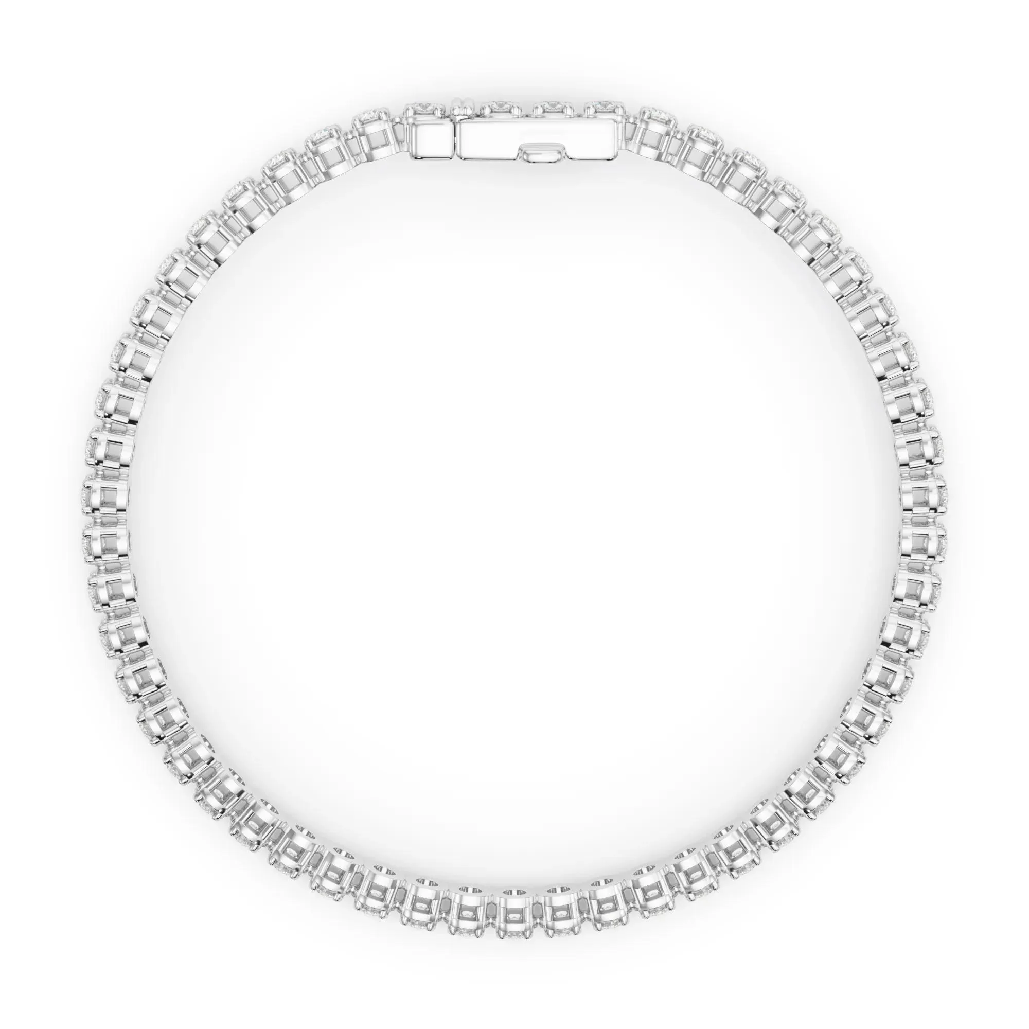 4 CT. Tw. Lab Grown Diamond Tennis Bracelet 14K White Gold Size 2.00mm - Image 2