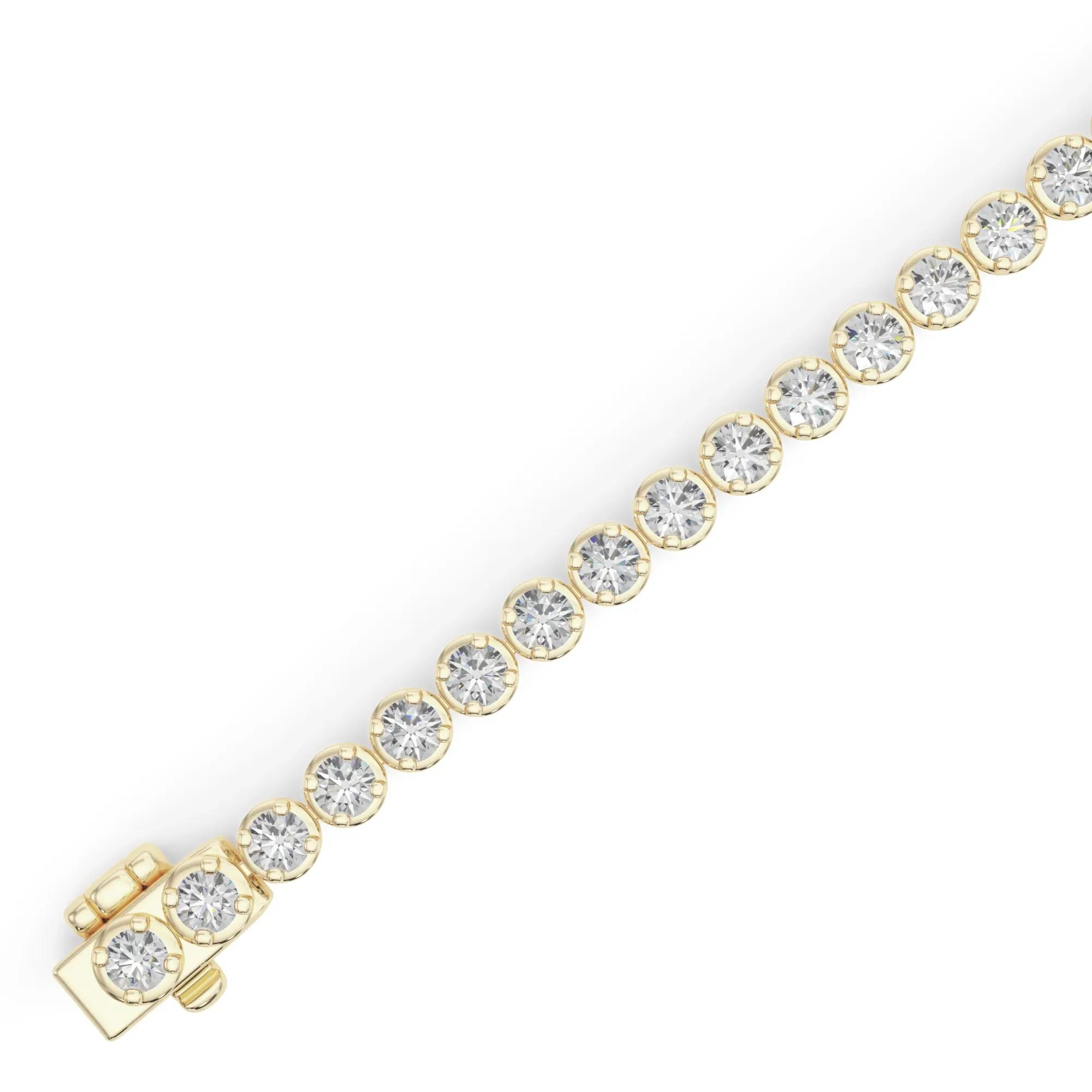 7 1/5 CT. Tw. Lab Grown Diamond Tennis Bracelet 14K Yellow Gold Size 2.00mm - Image 3