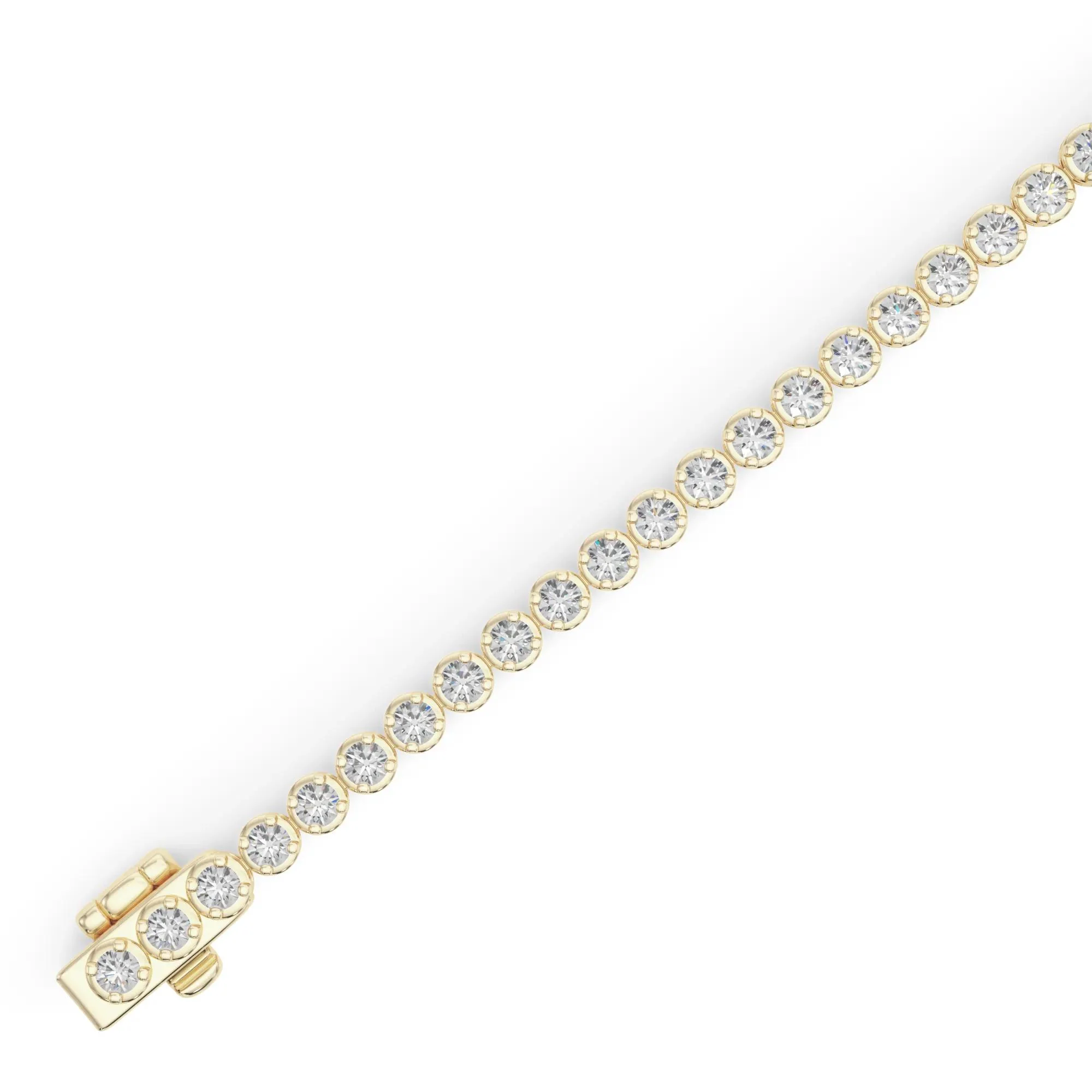 3 7/8 CT. Tw. Lab Grown Diamond Tennis Bracelet 14K Yellow Gold Size 2.00mm - Image 3