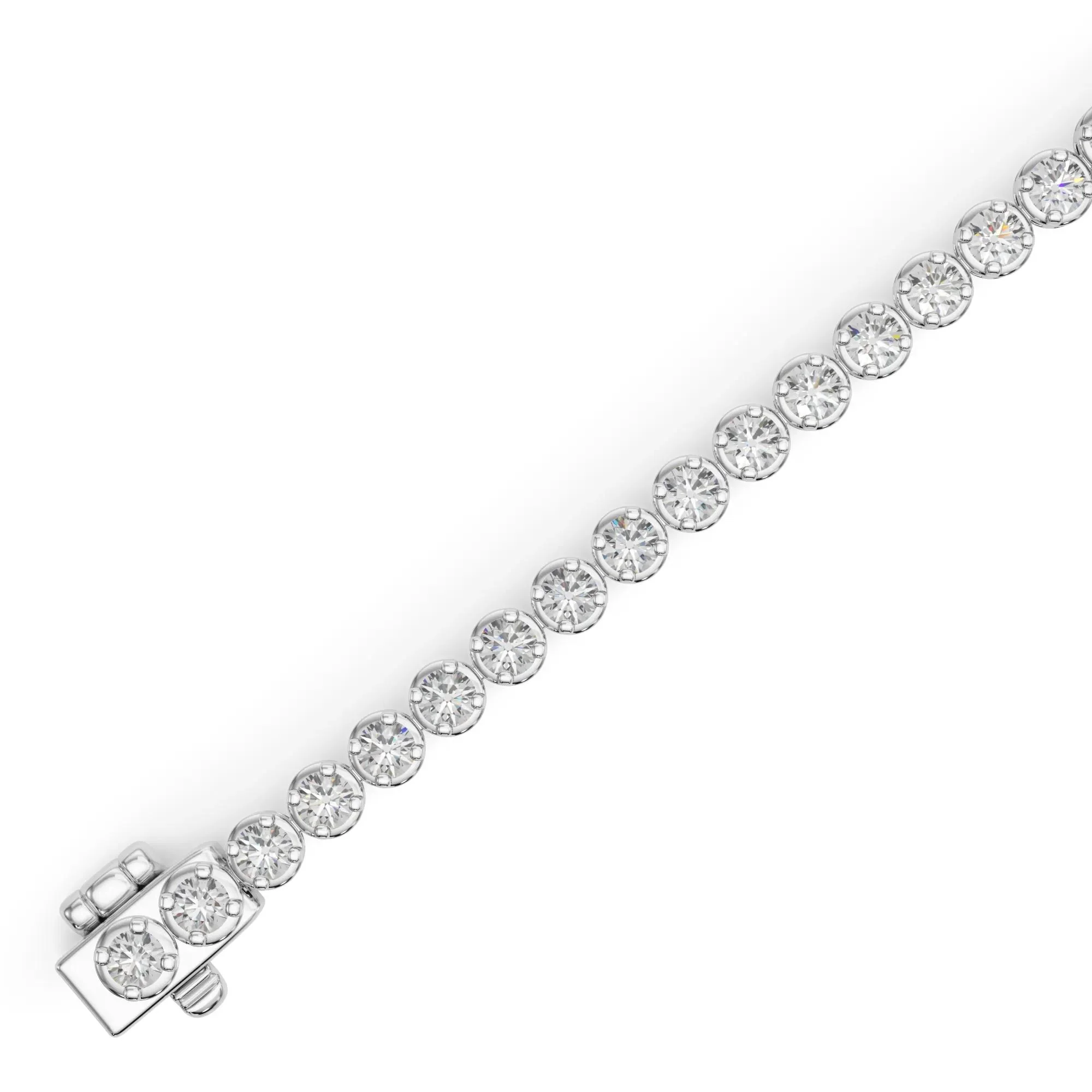 5 3/4 CT. Tw. Lab Grown Diamond Tennis Bracelet 14K White Gold Size 2.00mm - Image 3