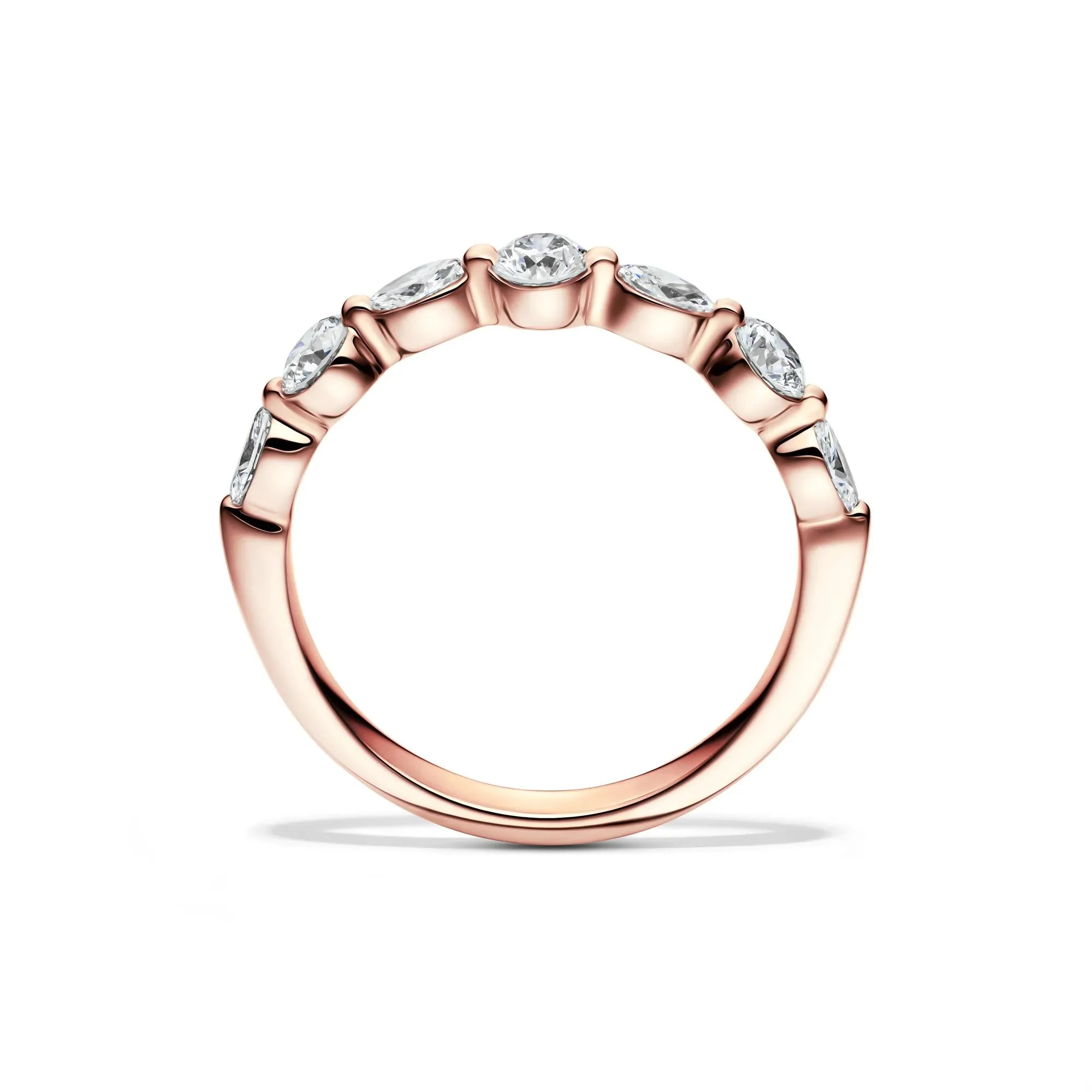 5/8 CT. Tw. Lab Grown Diamond Wedding Band Ring 14K Rose Gold Size 6 2mm - Image 2