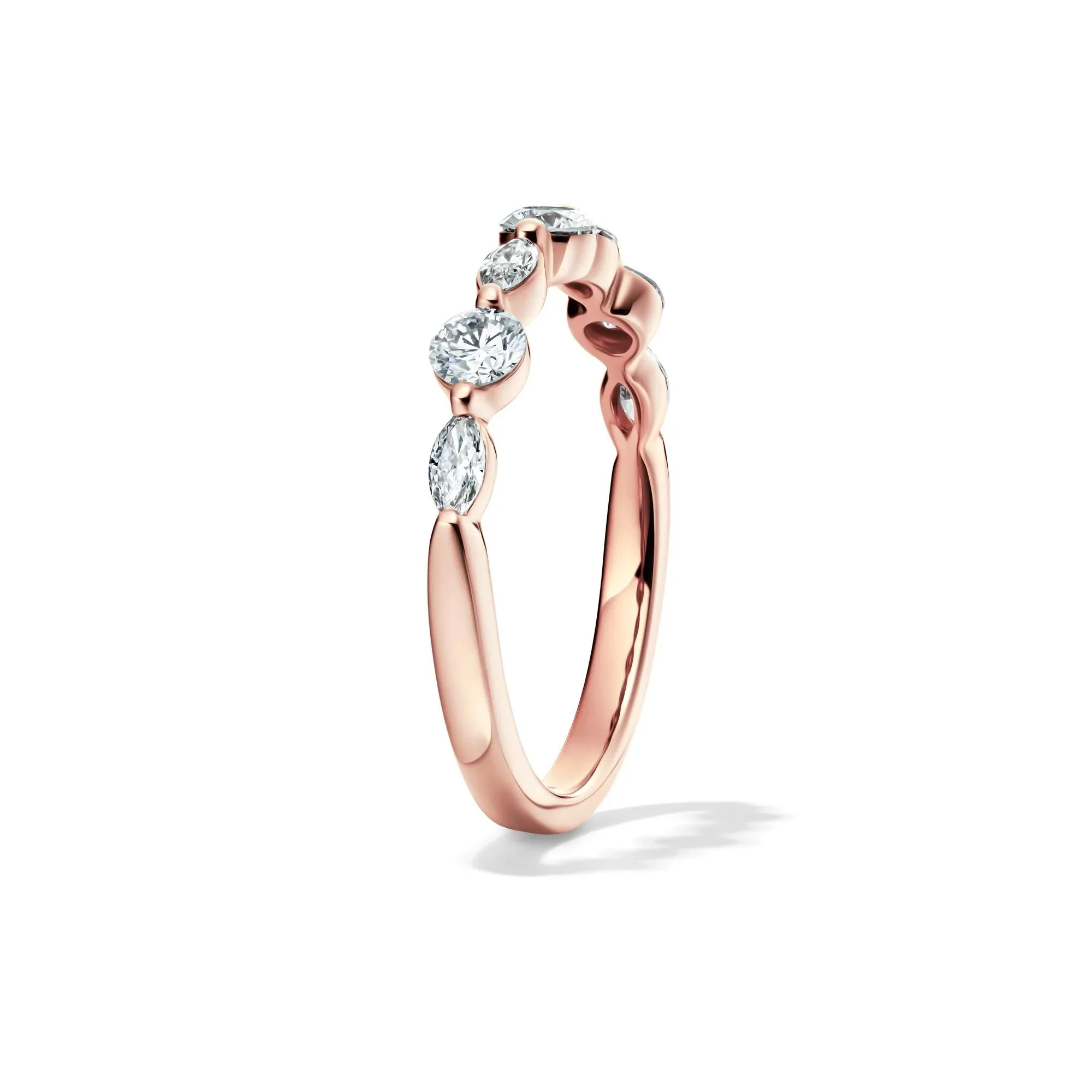 5/8 CT. Tw. Lab Grown Diamond Wedding Band Ring 14K Rose Gold Size 7 2mm - Image 3