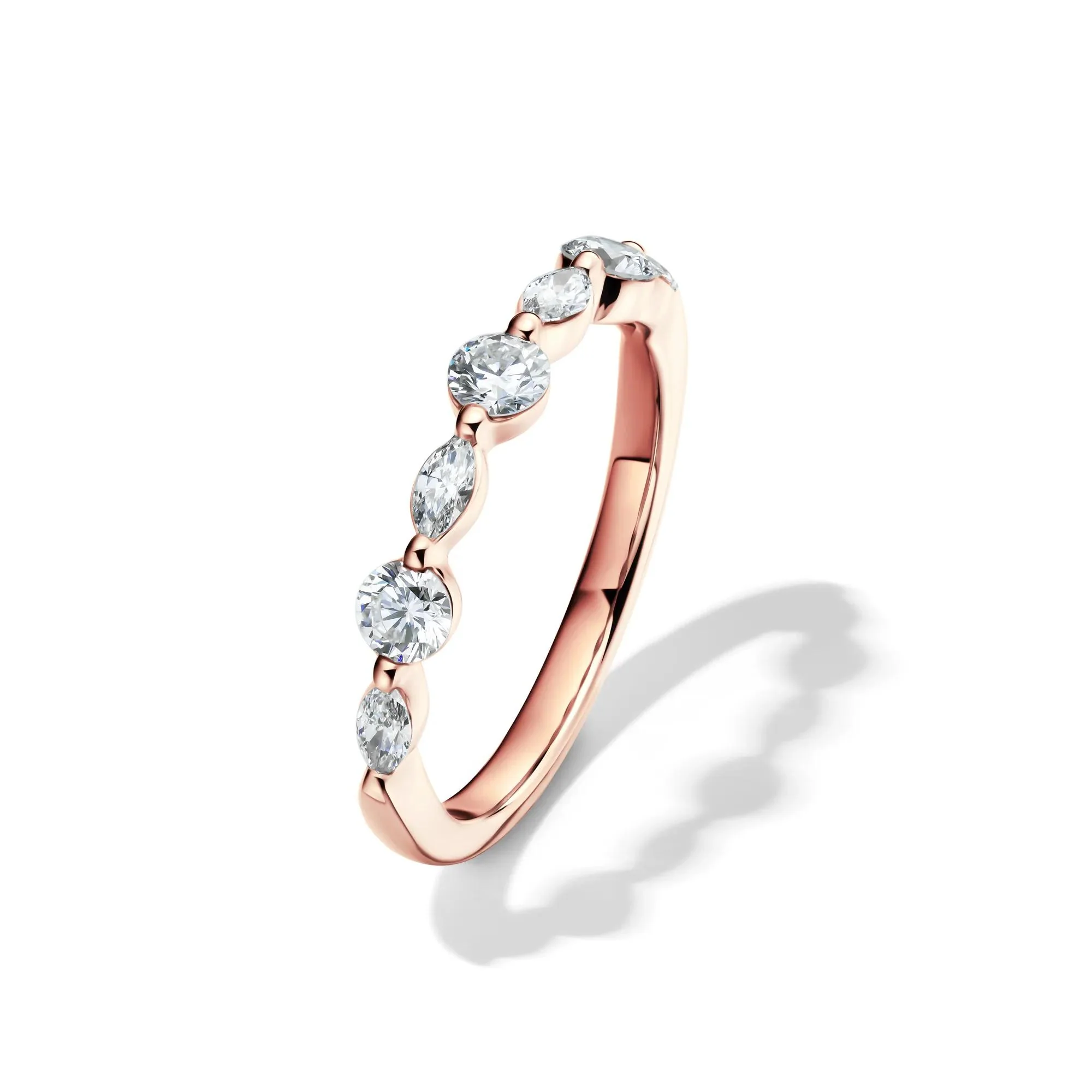 5/8 CT. Tw. Lab Grown Diamond Wedding Band Ring 14K Rose Gold Size 9 2mm - Image 4
