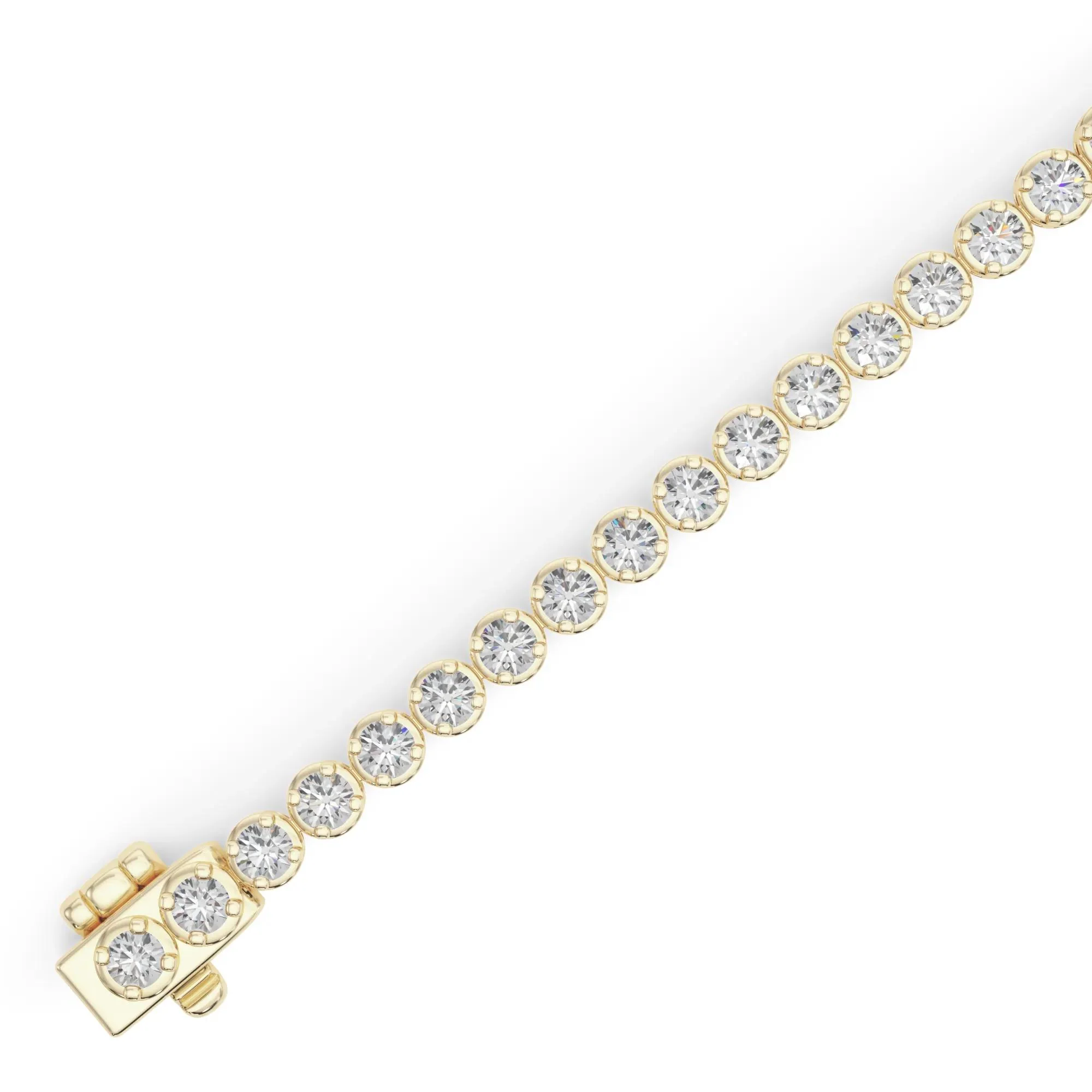 7 5/8 CT. Tw. Lab Grown Diamond Tennis Bracelet 14K Yellow Gold Size 2.00mm - Image 3