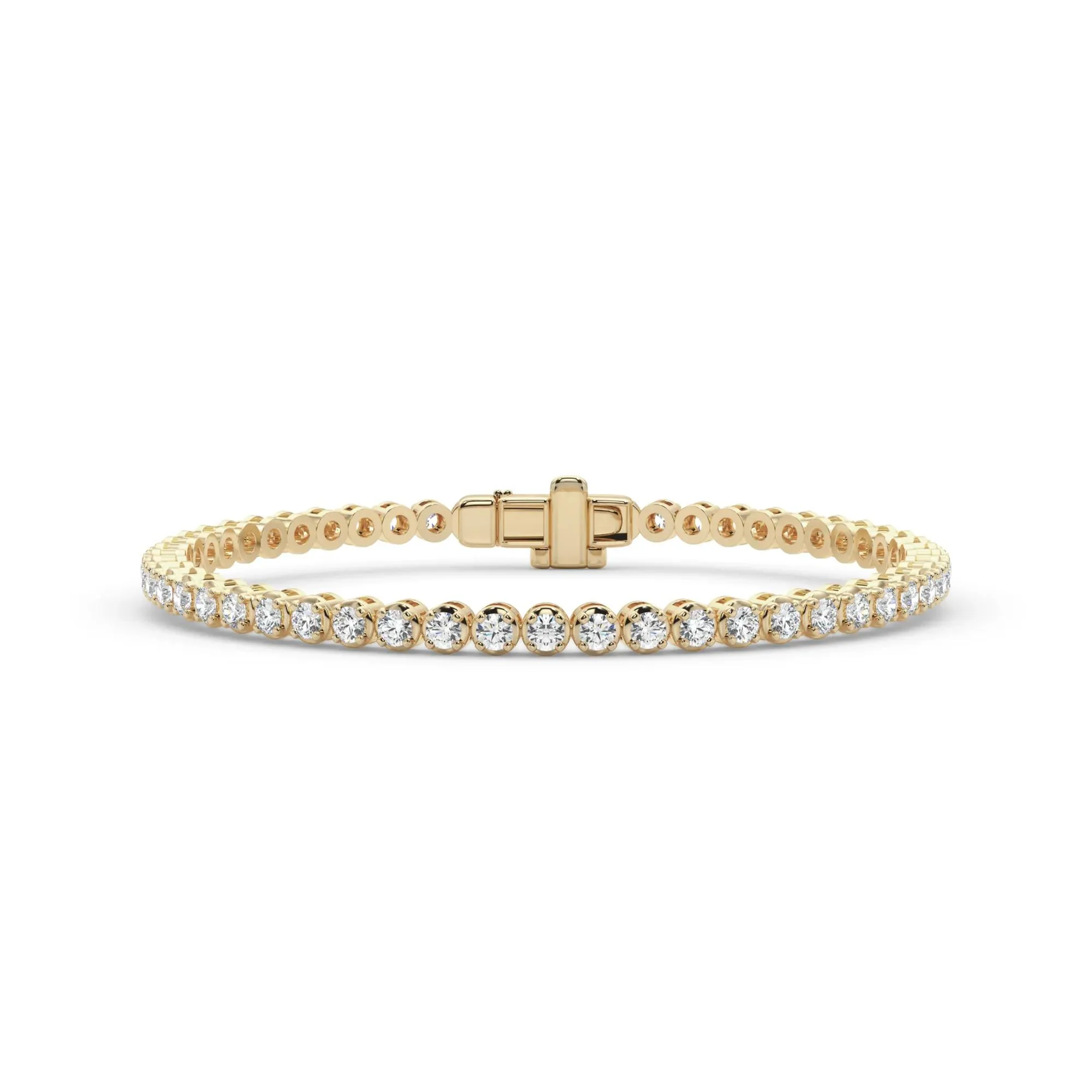 4 1/5 CT. Tw. Lab Grown Diamond Tennis Bracelet 14K Yellow Gold Size 2.00mm