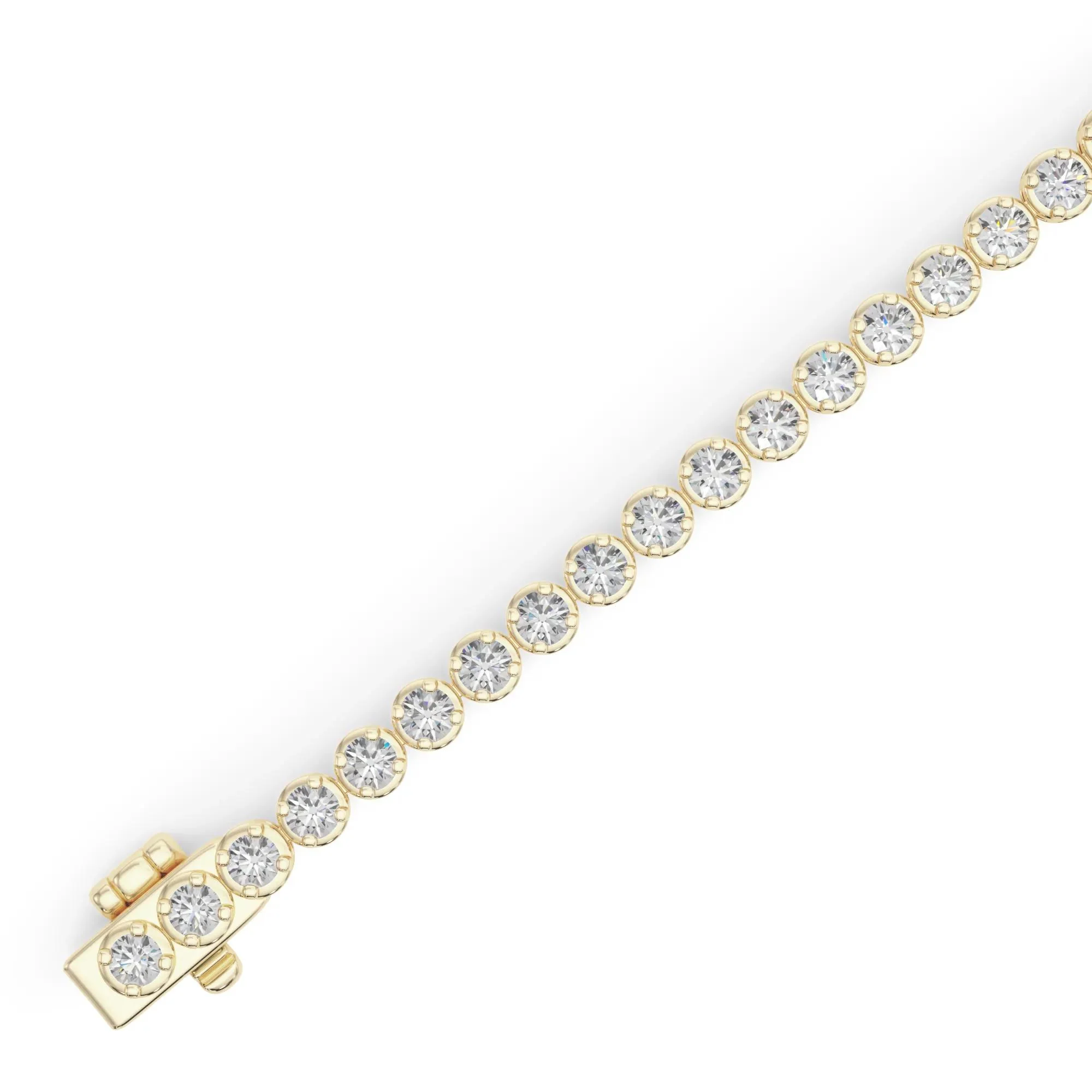 6 1/2 CT. Tw. Lab Grown Diamond Tennis Bracelet 14K Yellow Gold Size 2.00mm - Image 3