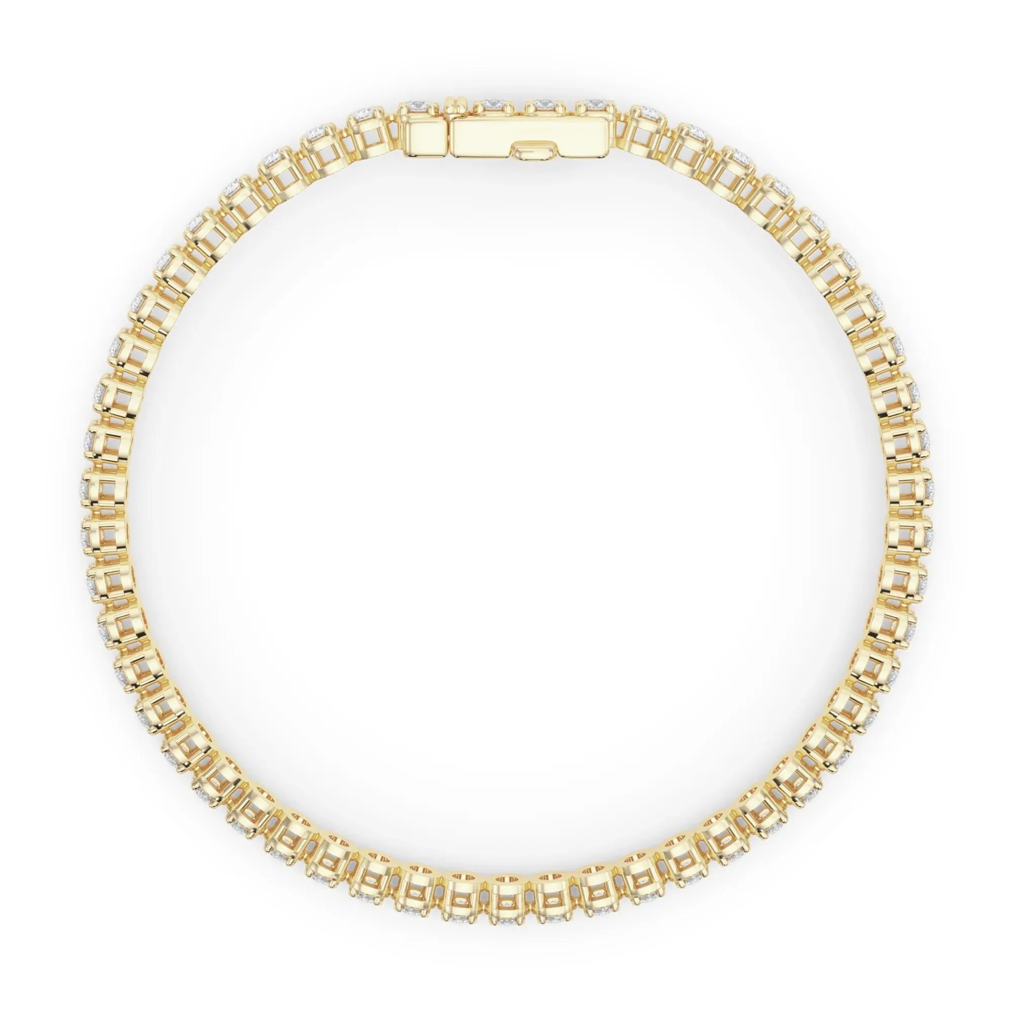 4 1/2 CT. Tw. Lab Grown Diamond Tennis Bracelet 14K Yellow Gold Size 2.00mm - Image 2