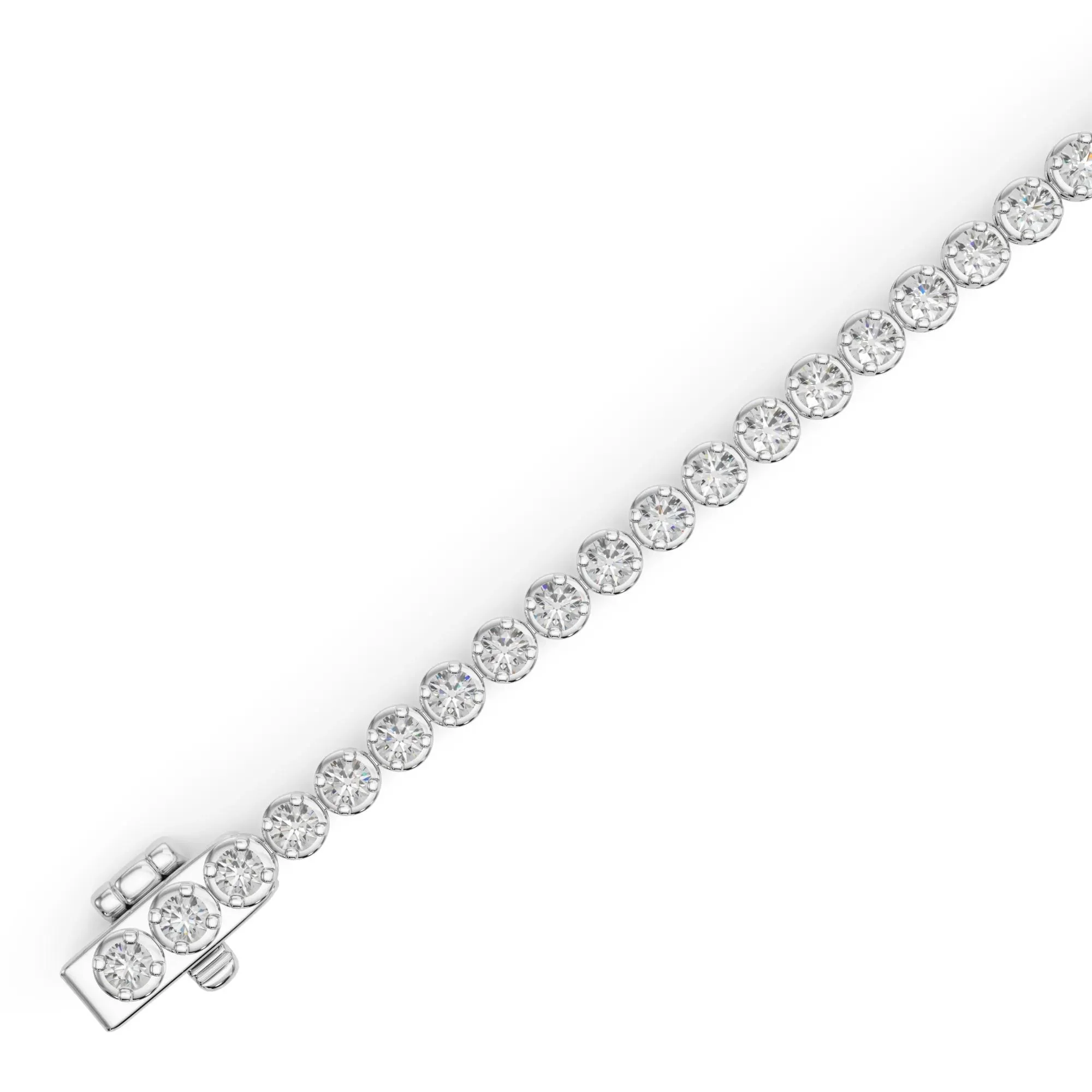 5/8 CT. Tw. Lab Grown Diamond Tennis Bracelet 14K White Gold Size 2.00mm - Image 3