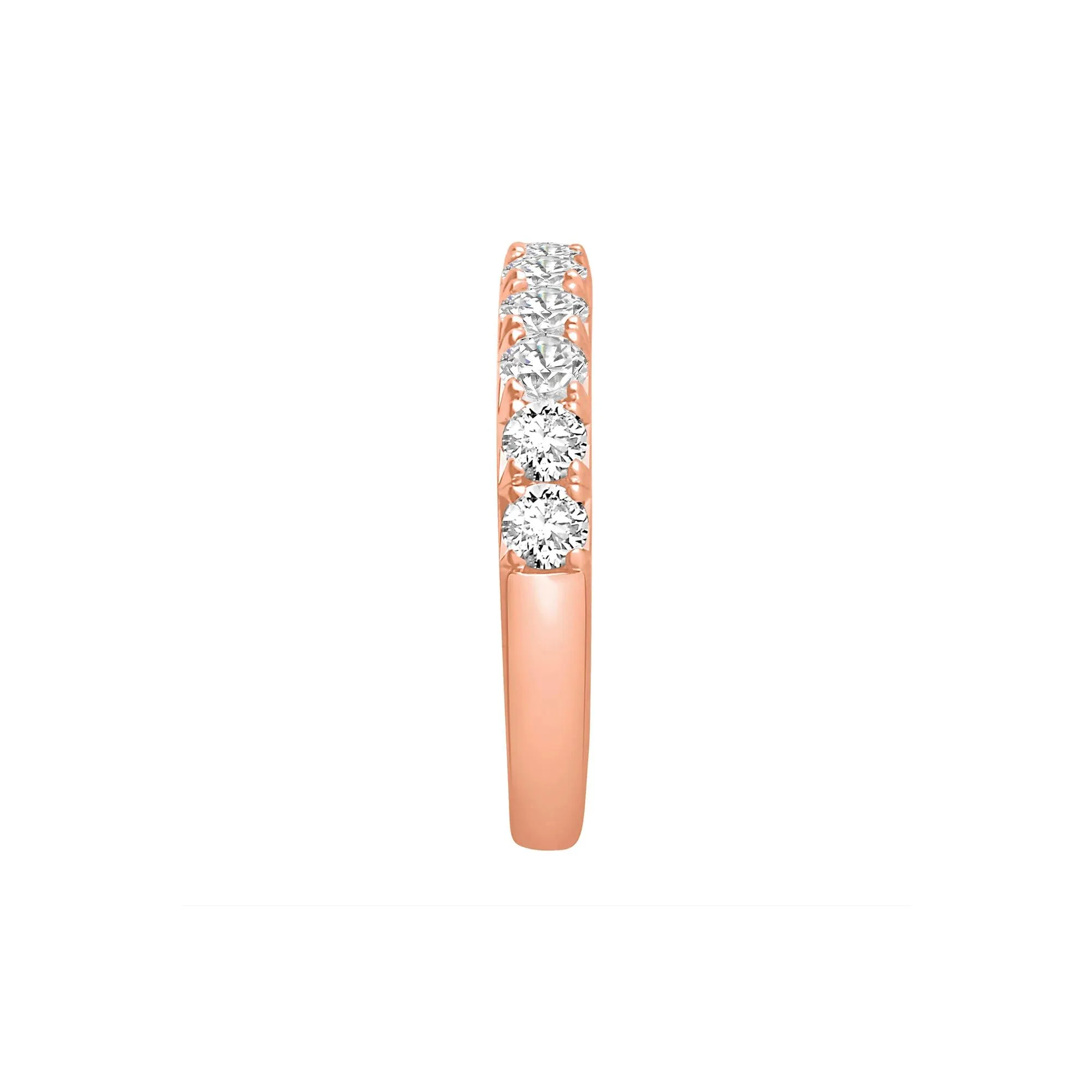 1 CT. Tw. Lab Grown French Pavé Diamond Band Ring 14K Rose Gold Round Brilliant Cut Size 6.5 - Image 3