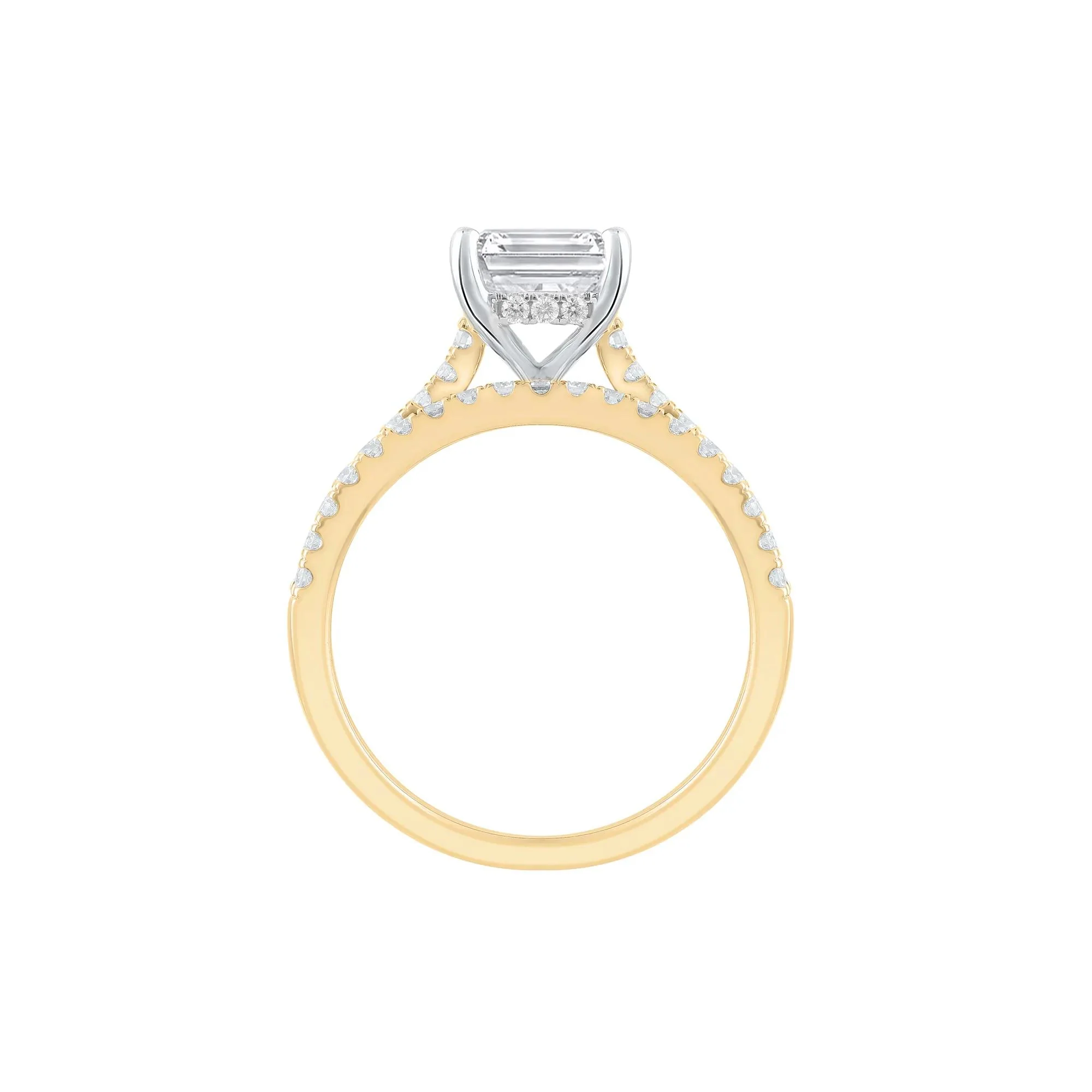 Lab Grown Diamond Emerald-Cut Wedding Set 14K Yellow Gold (3 ½ CT. Tw.) Ring Size 8.5 - Image 2