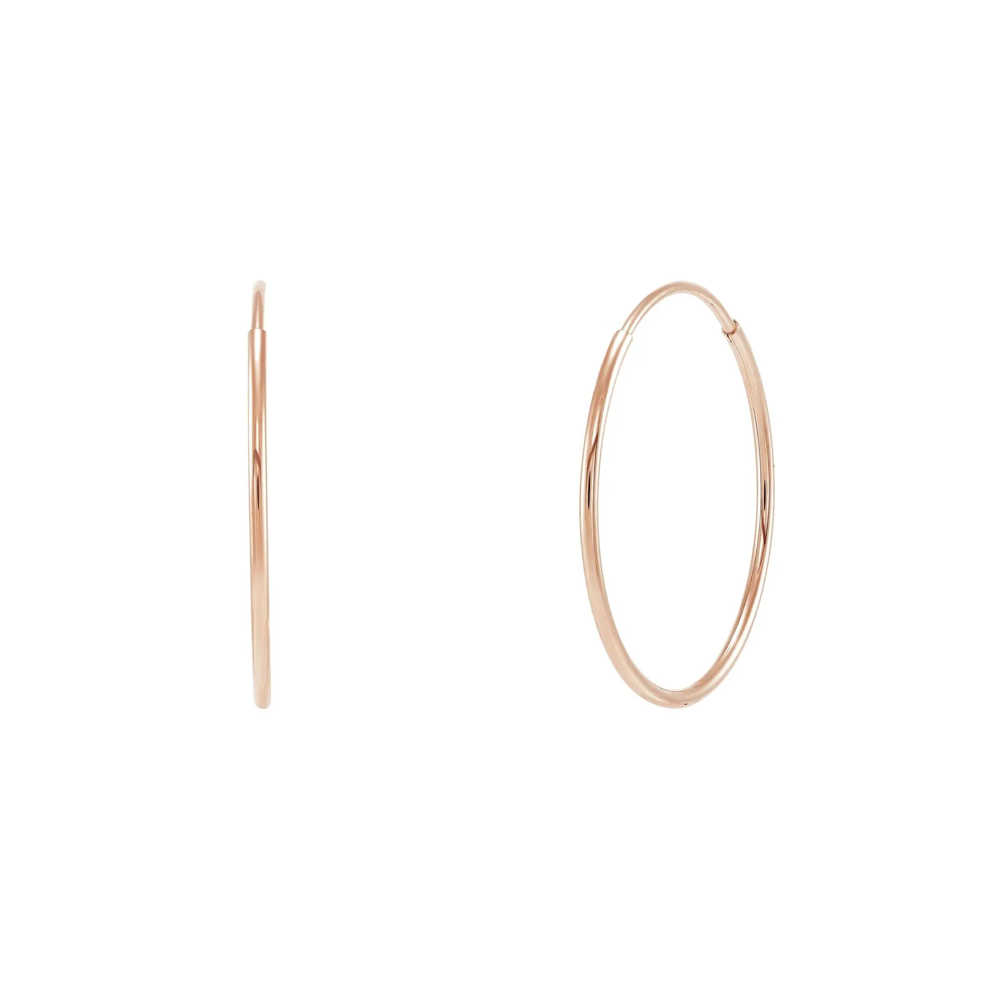 Endless Hoop Earrings 14K Rose Gold Size 16.00mm