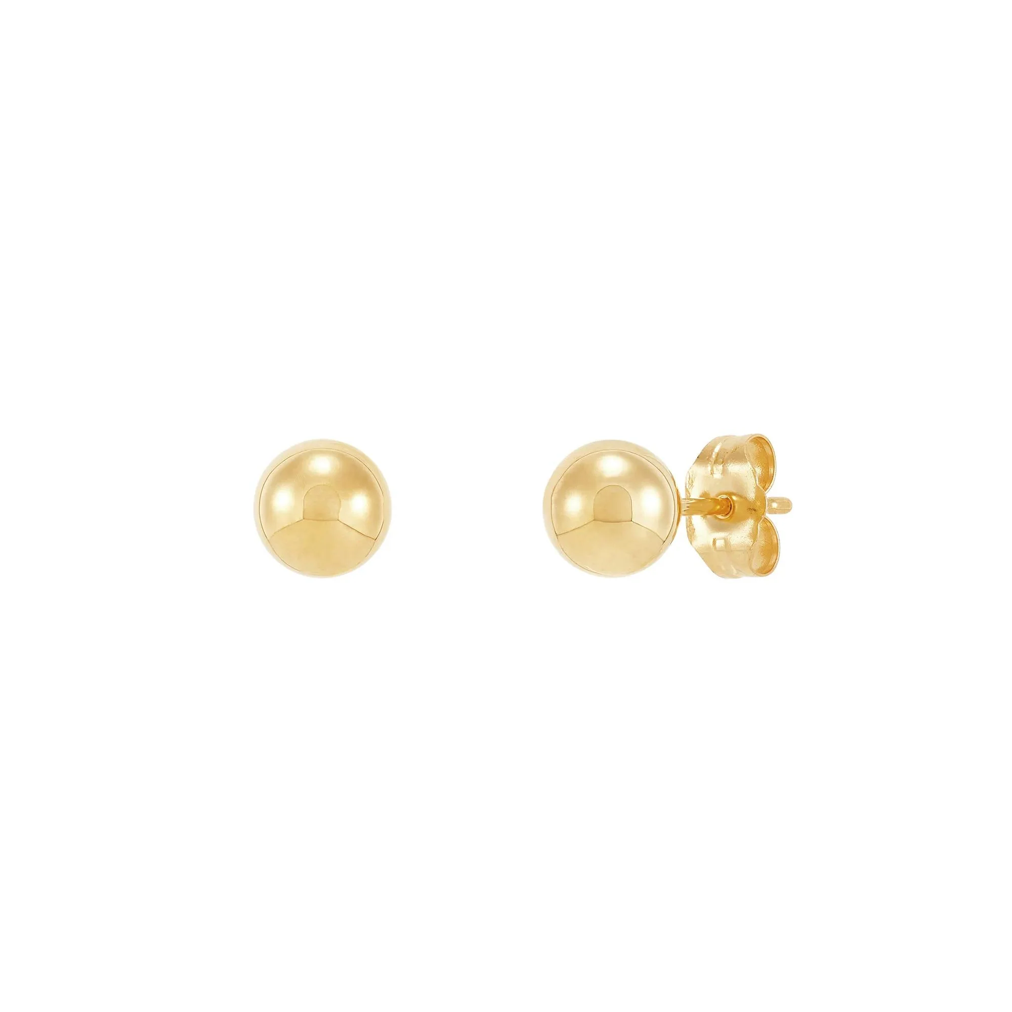 Polished Ball Stud Earring 14K Yellow Gold Size 5.00mm