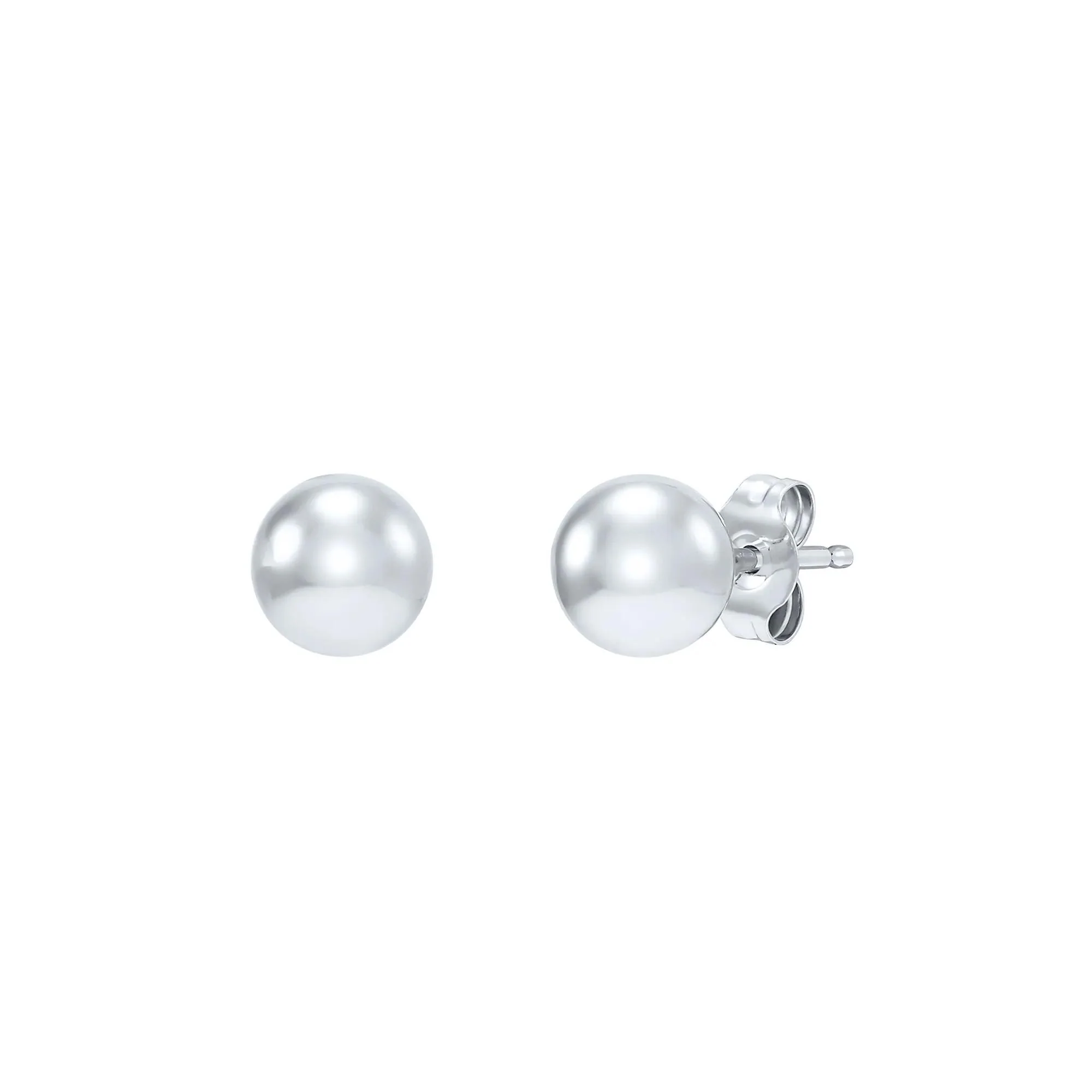 Polished Ball Stud Earring 14K White Gold Size 5.00mm